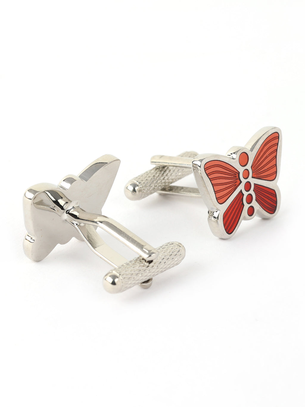 Alvaro Castagnino Red Coloured Butterfly Shape Fun Cufflink