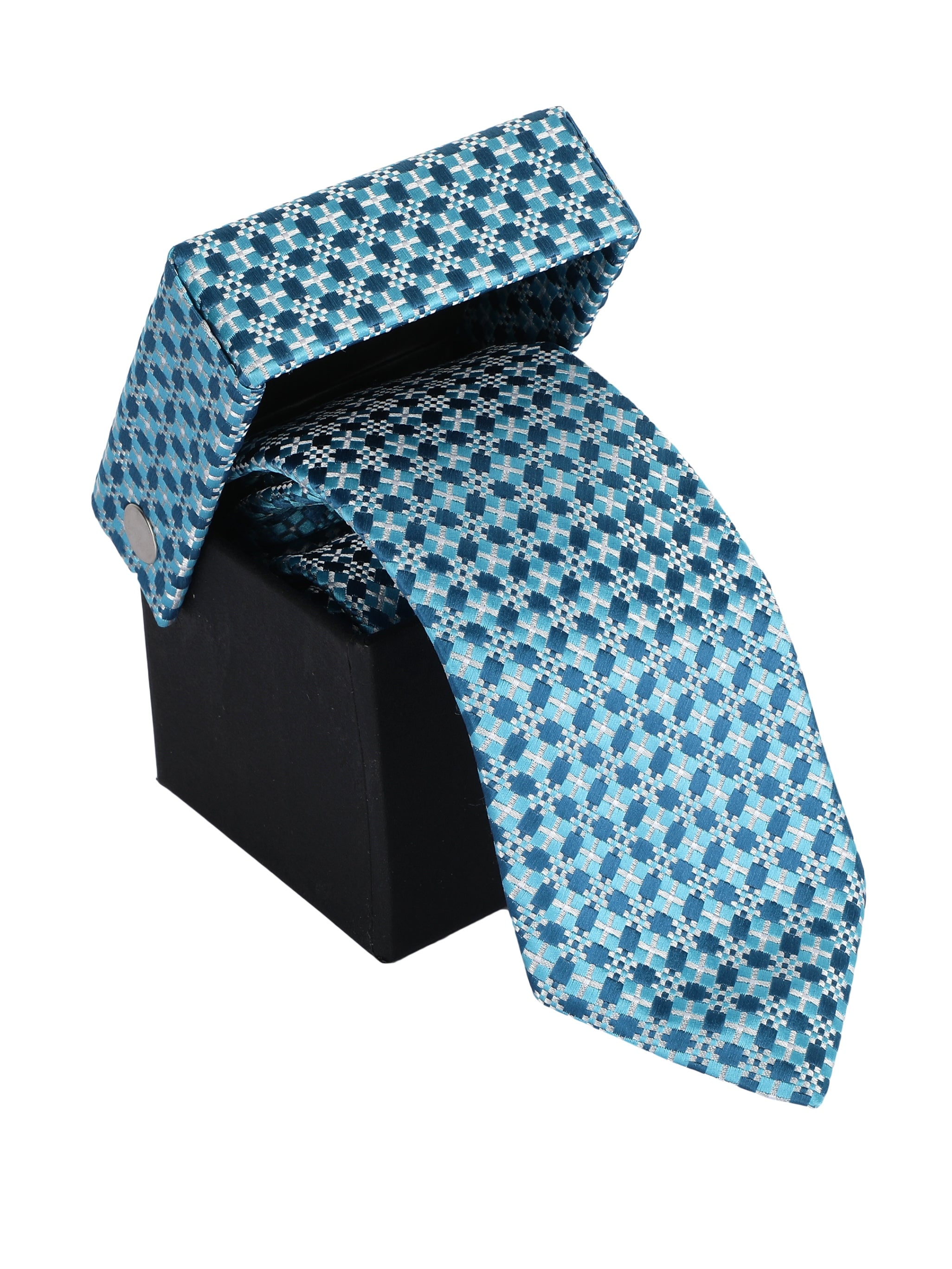 Blue Geometric Necktie