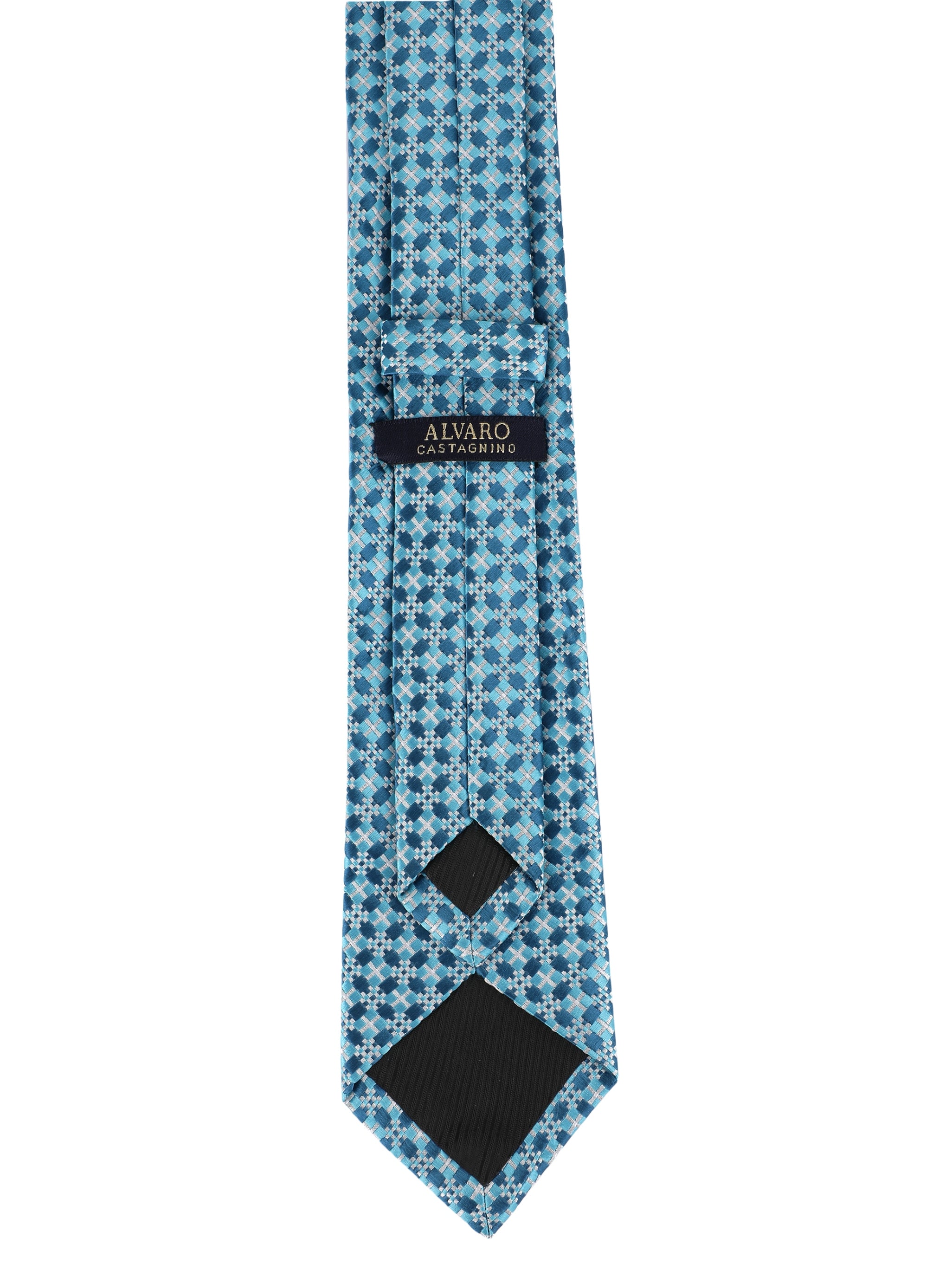Blue Geometric Necktie