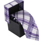 Alvaro Castagnino Microfiber Purple & White Coloured Checked Necktie for Men