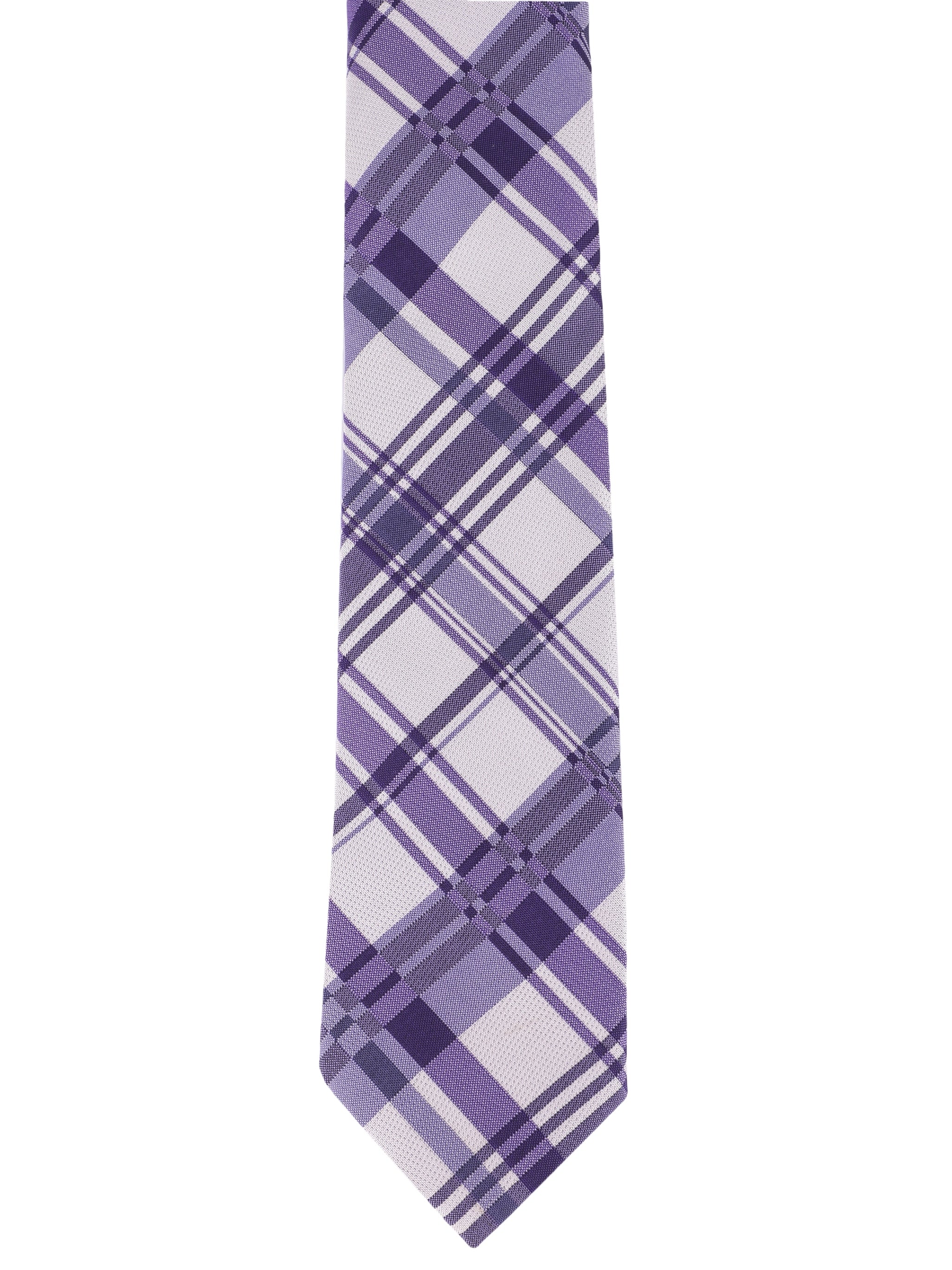 Alvaro Castagnino Microfiber Purple & White Coloured Checked Necktie for Men