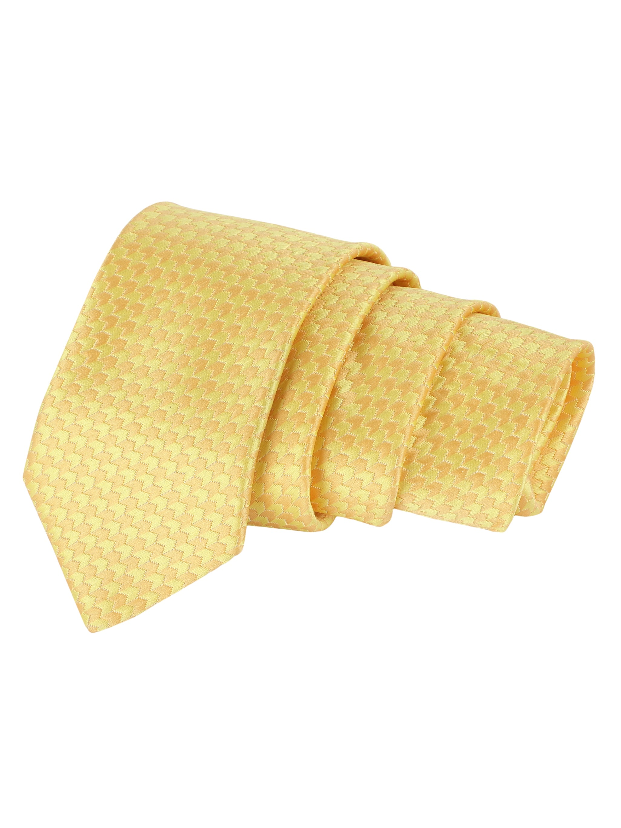 Alvaro Castagnino Microfiber Yellow & Gold Coloured Printed Necktie for Men