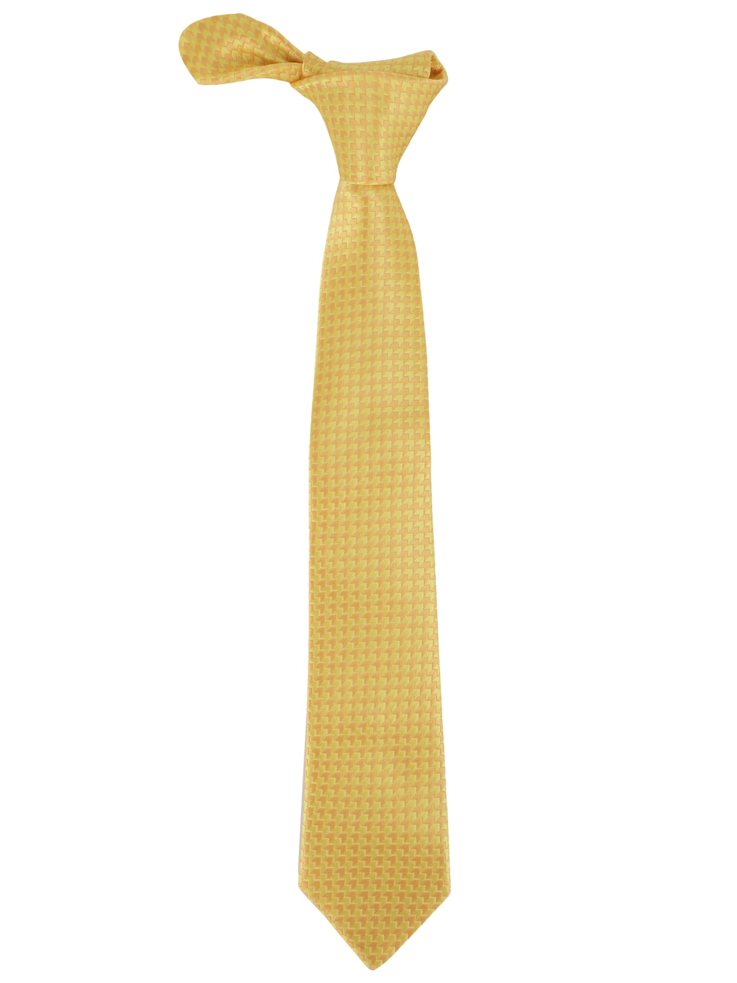 Alvaro Castagnino Microfiber Yellow & Gold Coloured Printed Necktie for Men