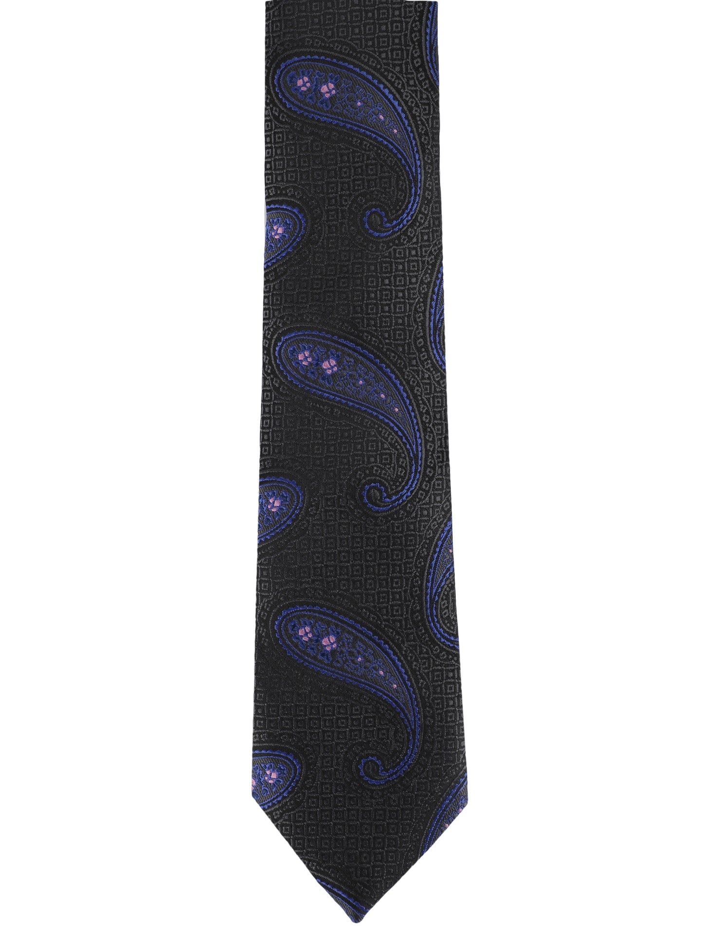 Alvaro Castagnino Microfiber Black Coloured Printed Necktie with same fabric box for Men