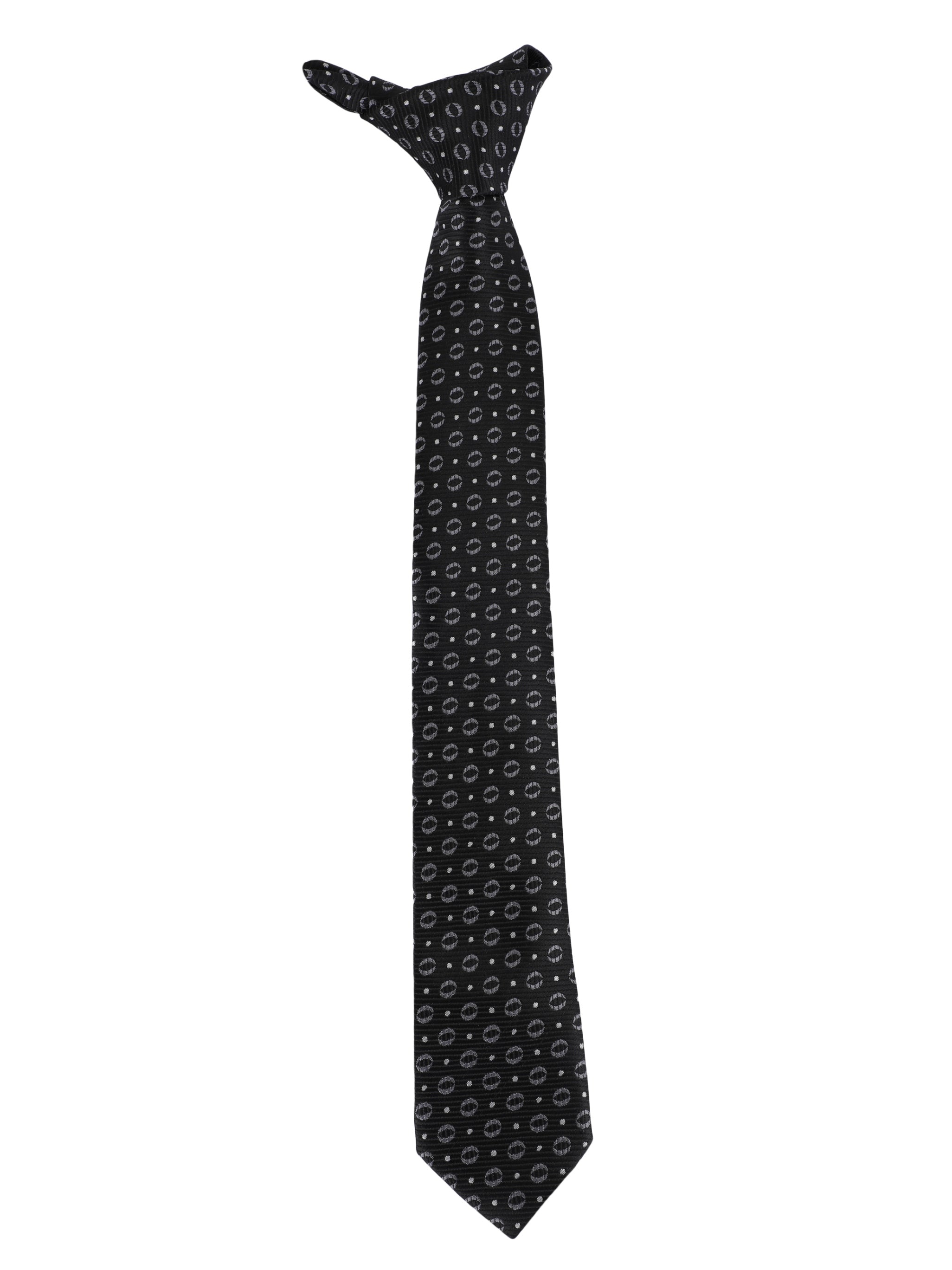 Alvaro Castagnino Microfiber Black & Grey Coloured Printed Necktie with same fabric box for Men