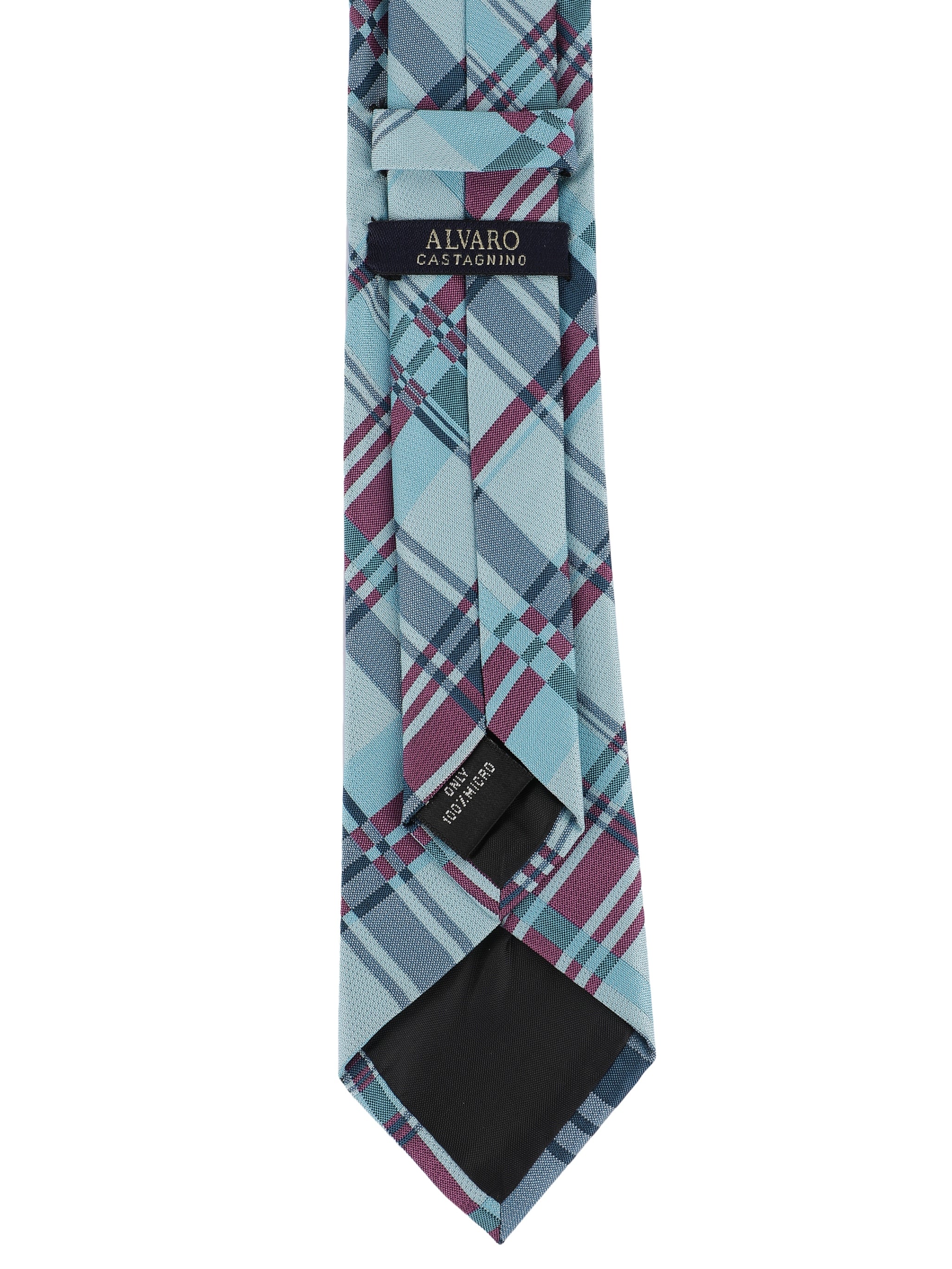 Alvaro Castagnino Microfiber Blue & Multi Coloured Printed Necktie with same fabric box for Men