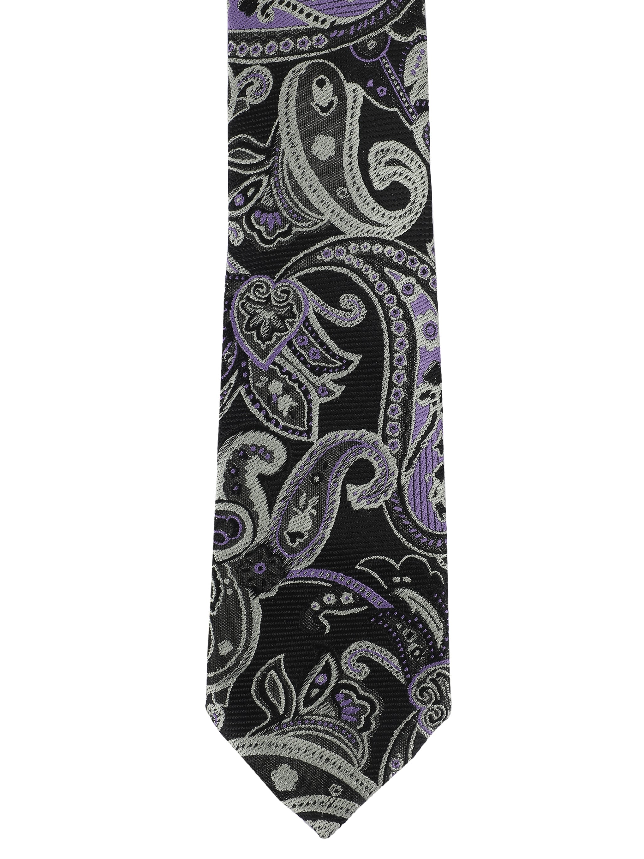 Alvaro Castagnino Microfiber Black & Multi Coloured Printed Necktie with same fabric box for Men