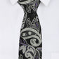 Alvaro Castagnino Microfiber Black & Multi Coloured Printed Necktie with same fabric box for Men