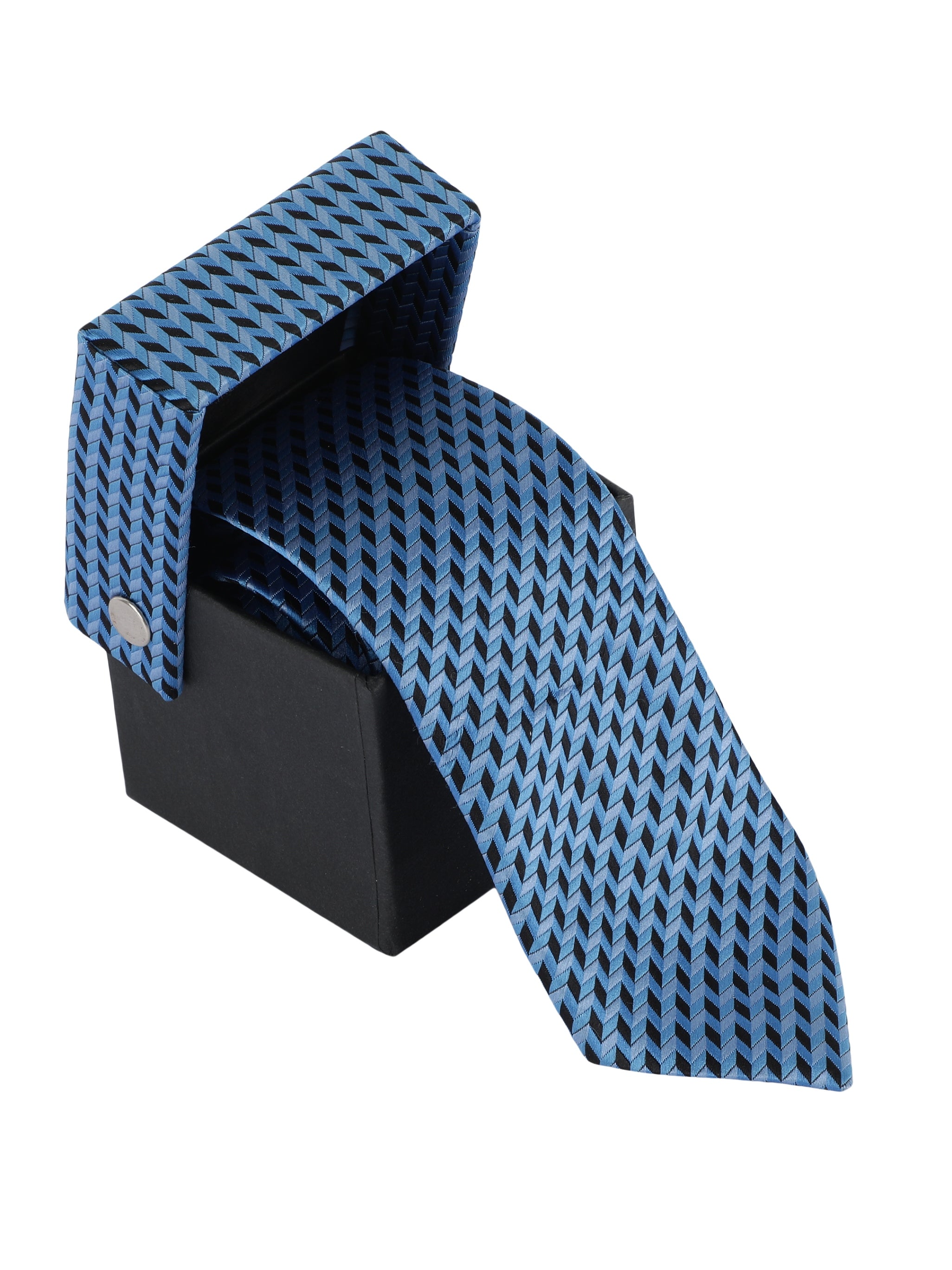 Blue Geometric Necktie