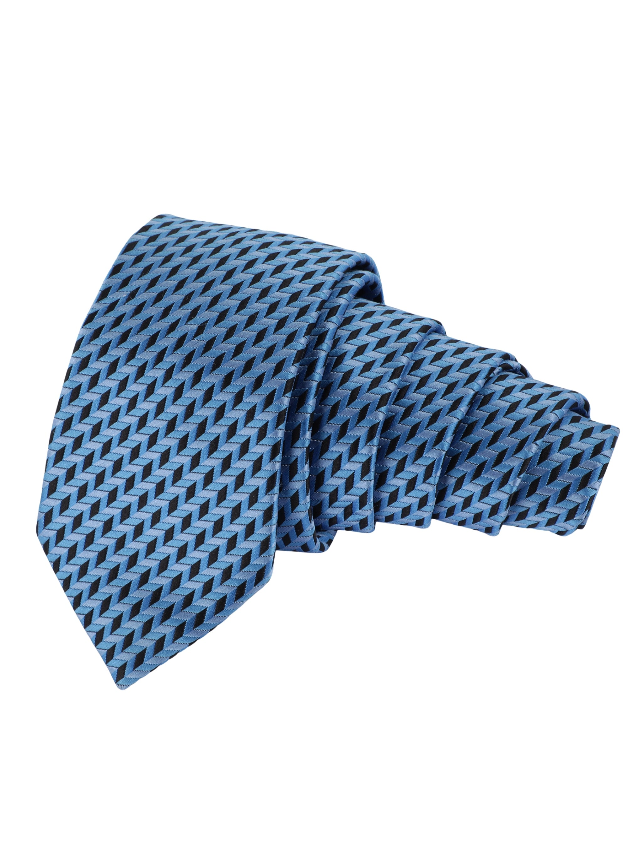 Blue Geometric Necktie