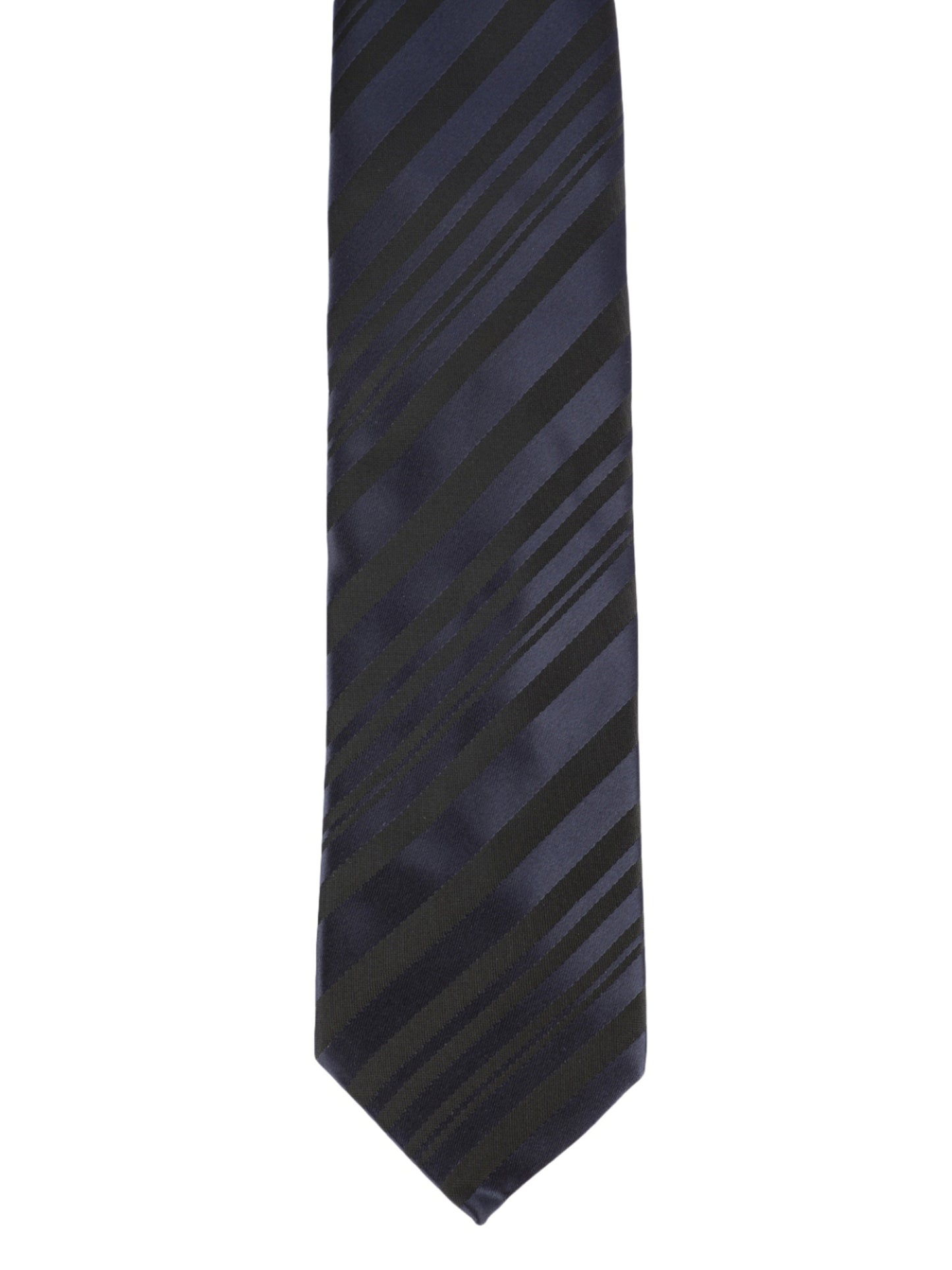 Alvaro Castagnino Microfiber Grey::Blue Colored Stripes Necktie for Men