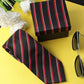 Alvaro Castagnino Microfiber Black::Multi Colored Stripes Necktie for Men