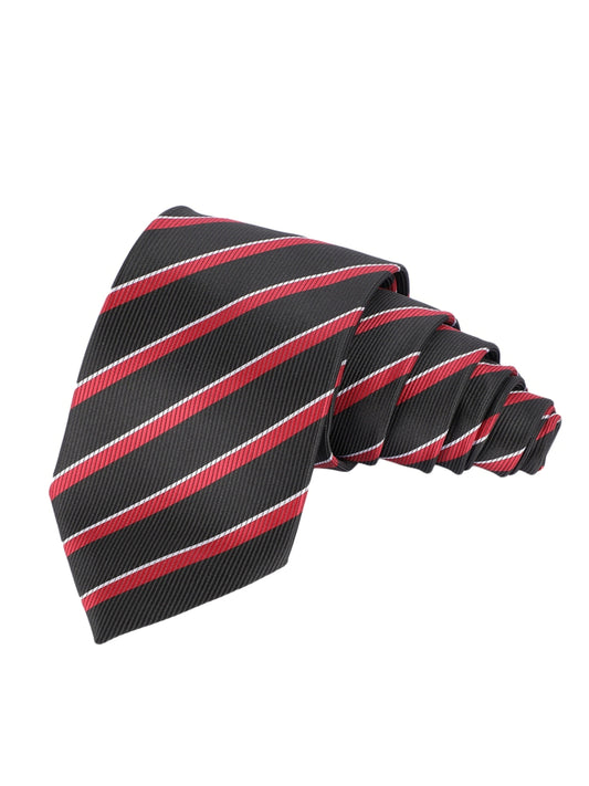 Alvaro Castagnino Microfiber Black::Multi Colored Stripes Necktie for Men