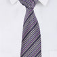 Alvaro Castagnino Microfiber Violet::Grey Colored Stripes Necktie for Men