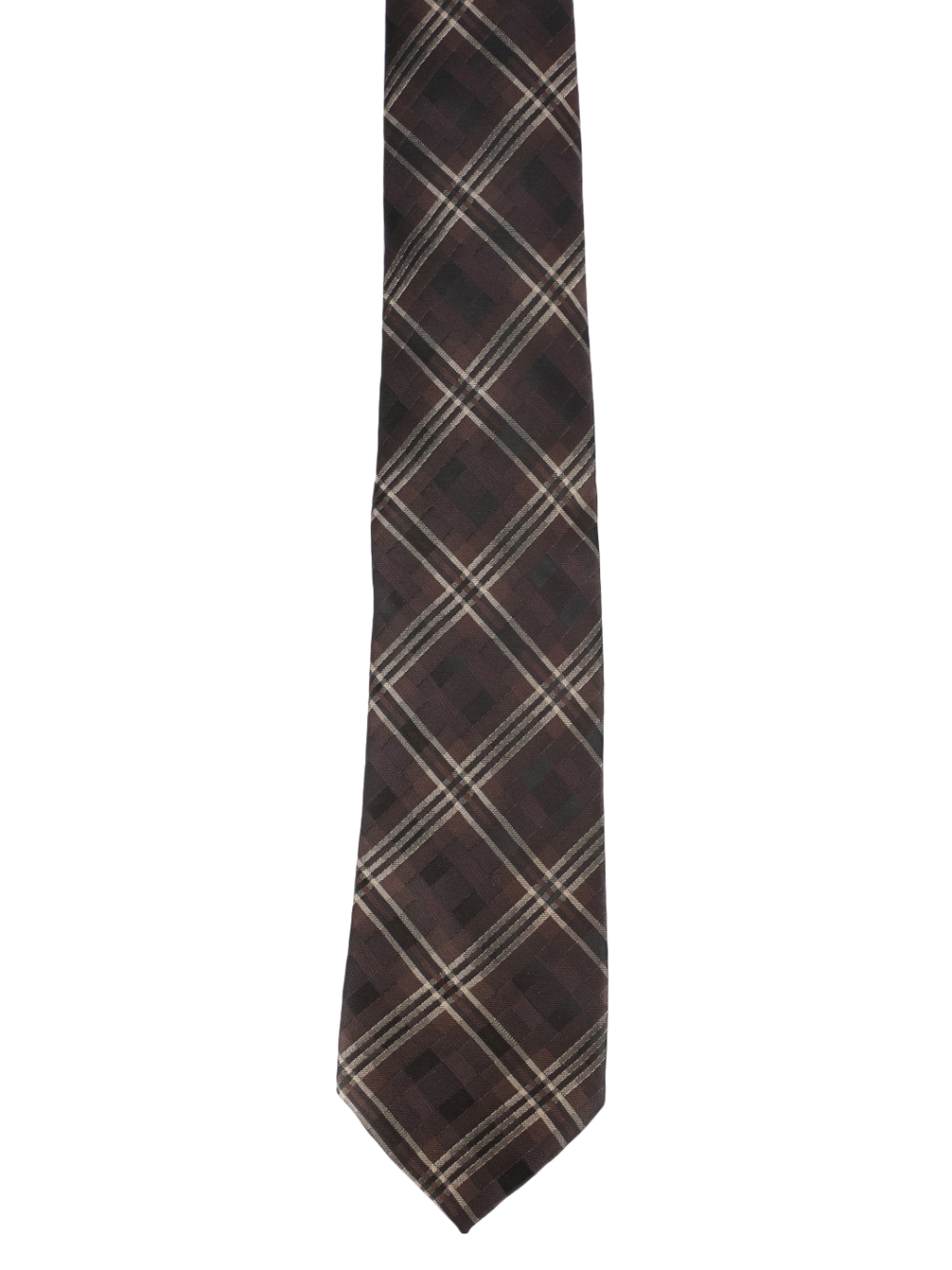Alvaro Castagnino Microfiber Brown::Peach Colored Stripes Necktie for Men