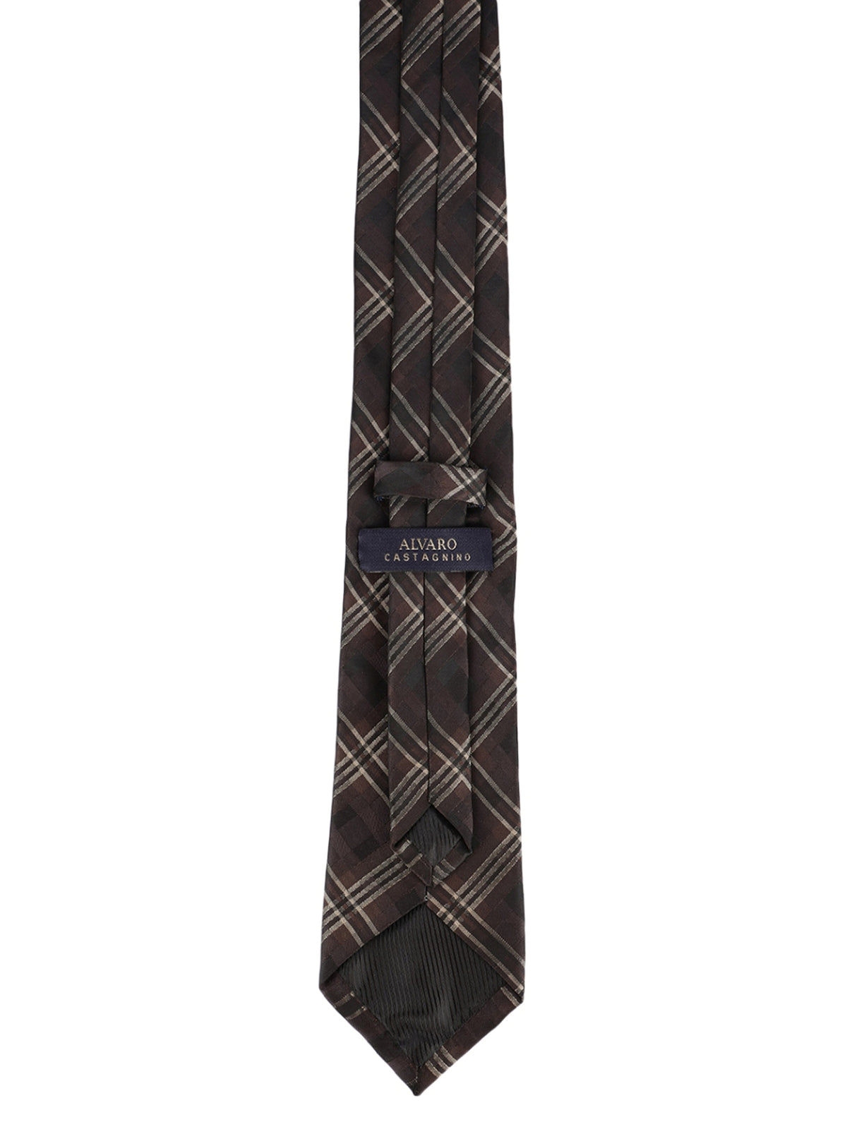 Brown and Black Tartan Checked Necktie