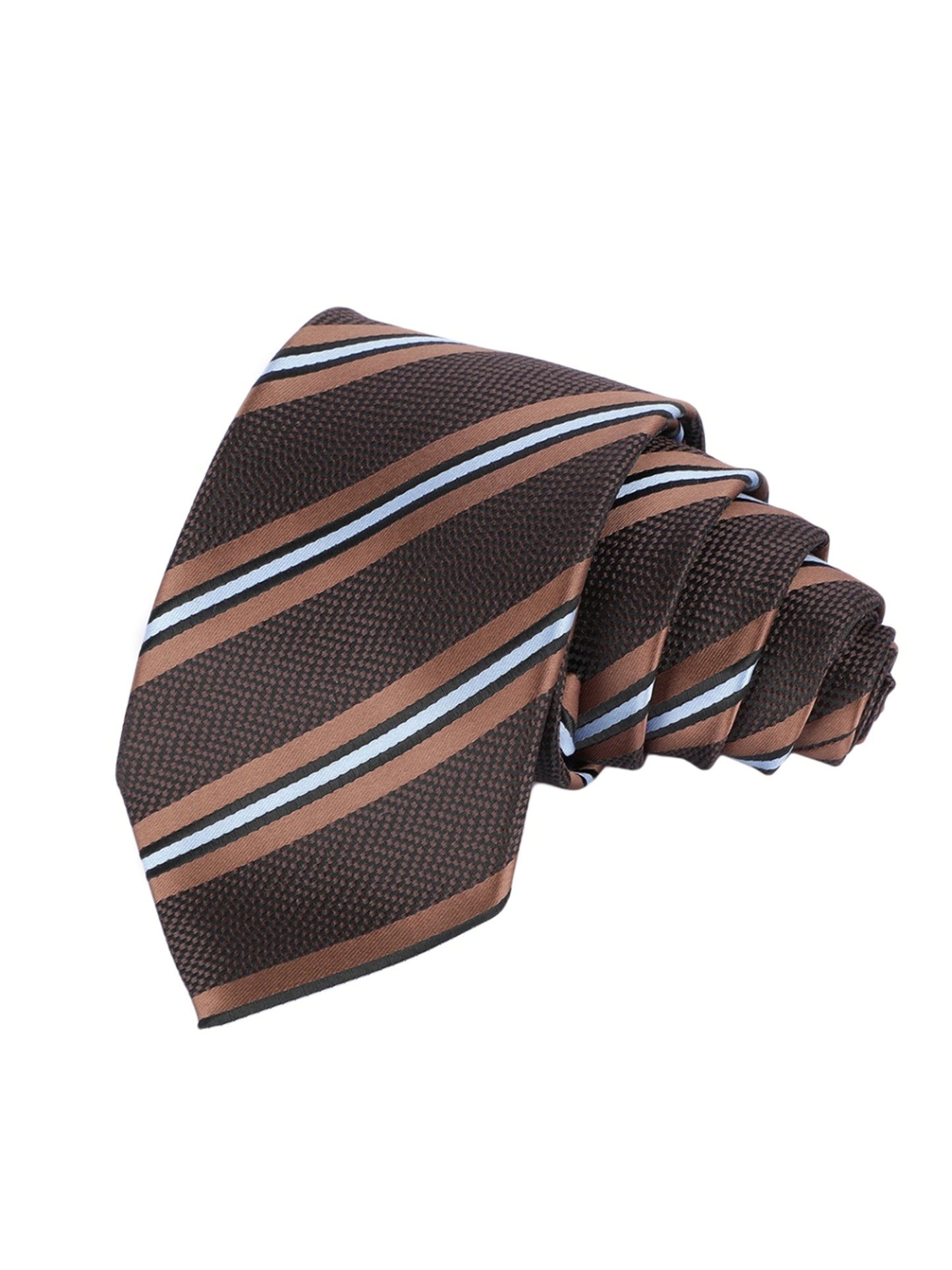 Alvaro Castagnino Microfiber Brown::Multi Colored Stripes Necktie for Men