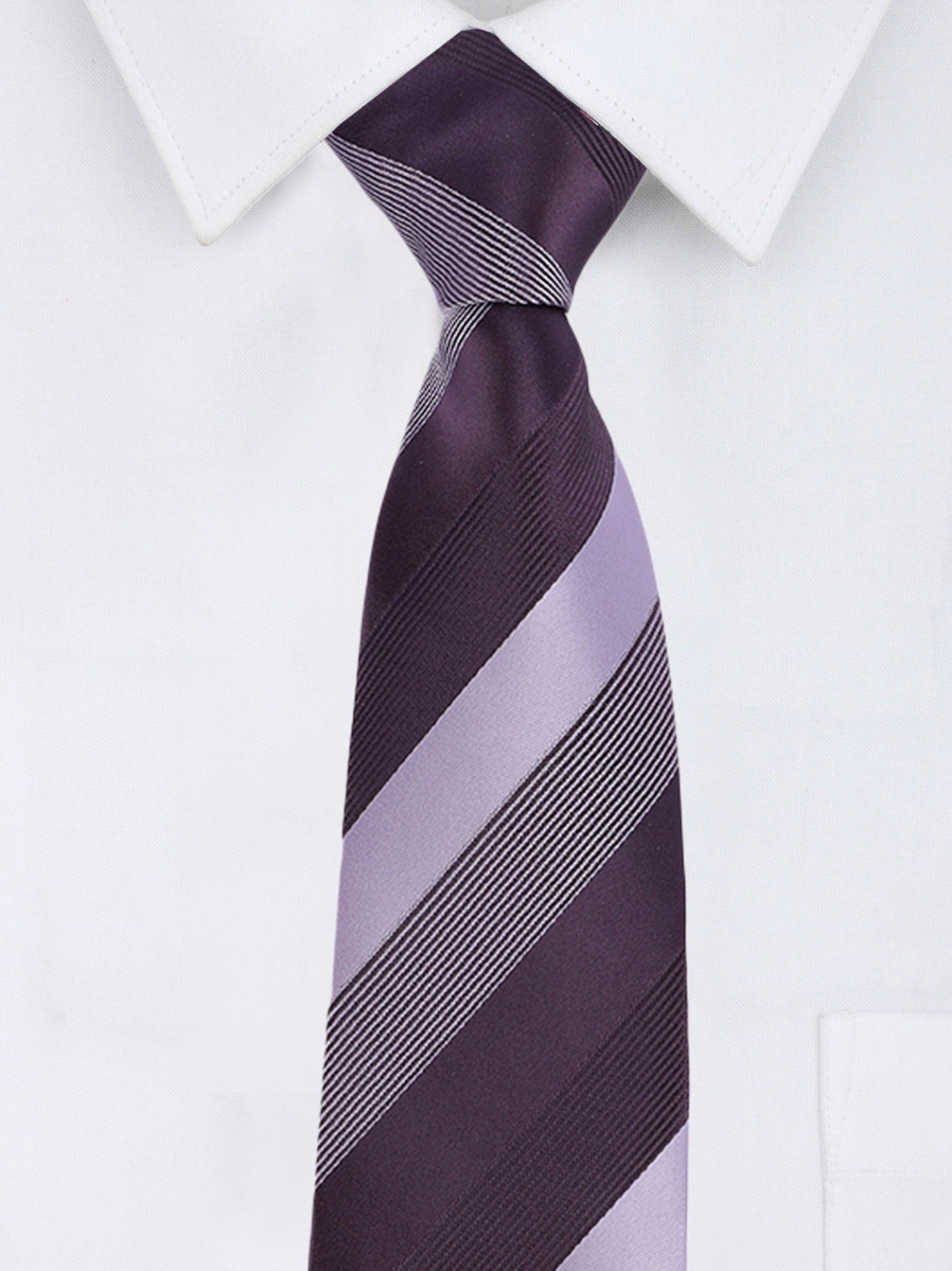 Alvaro Castagnino Microfiber Maroon::Multi Colored Stripes Necktie for Men