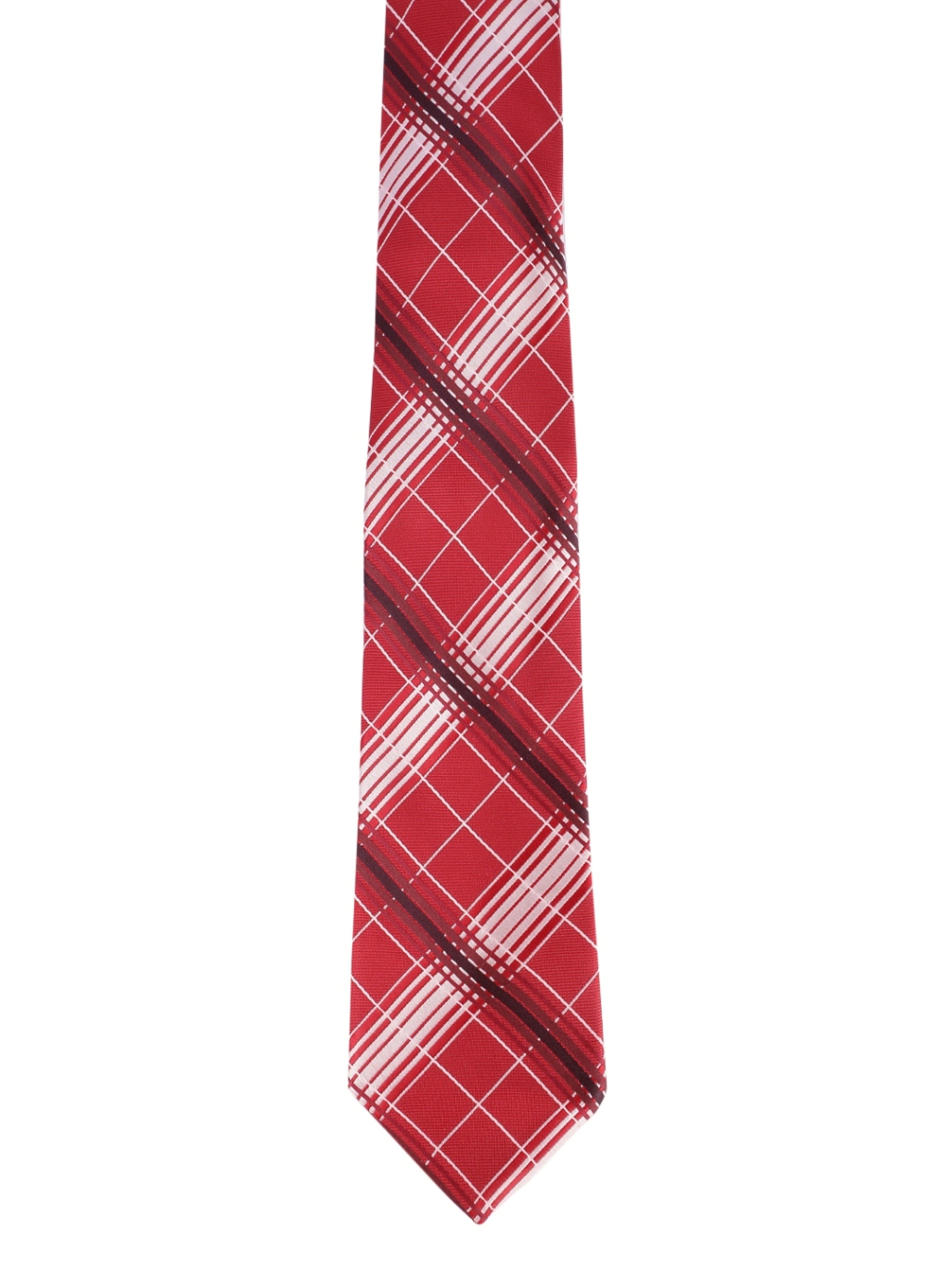 Alvaro Castagnino Microfiber Red::Multi Colored Stripes Necktie for Men