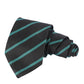 Alvaro Castagnino Microfiber Black::Green Colored Stripes Necktie for Men
