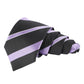 Alvaro Castagnino Microfiber Black::Violet Colored Stripes Necktie for Men