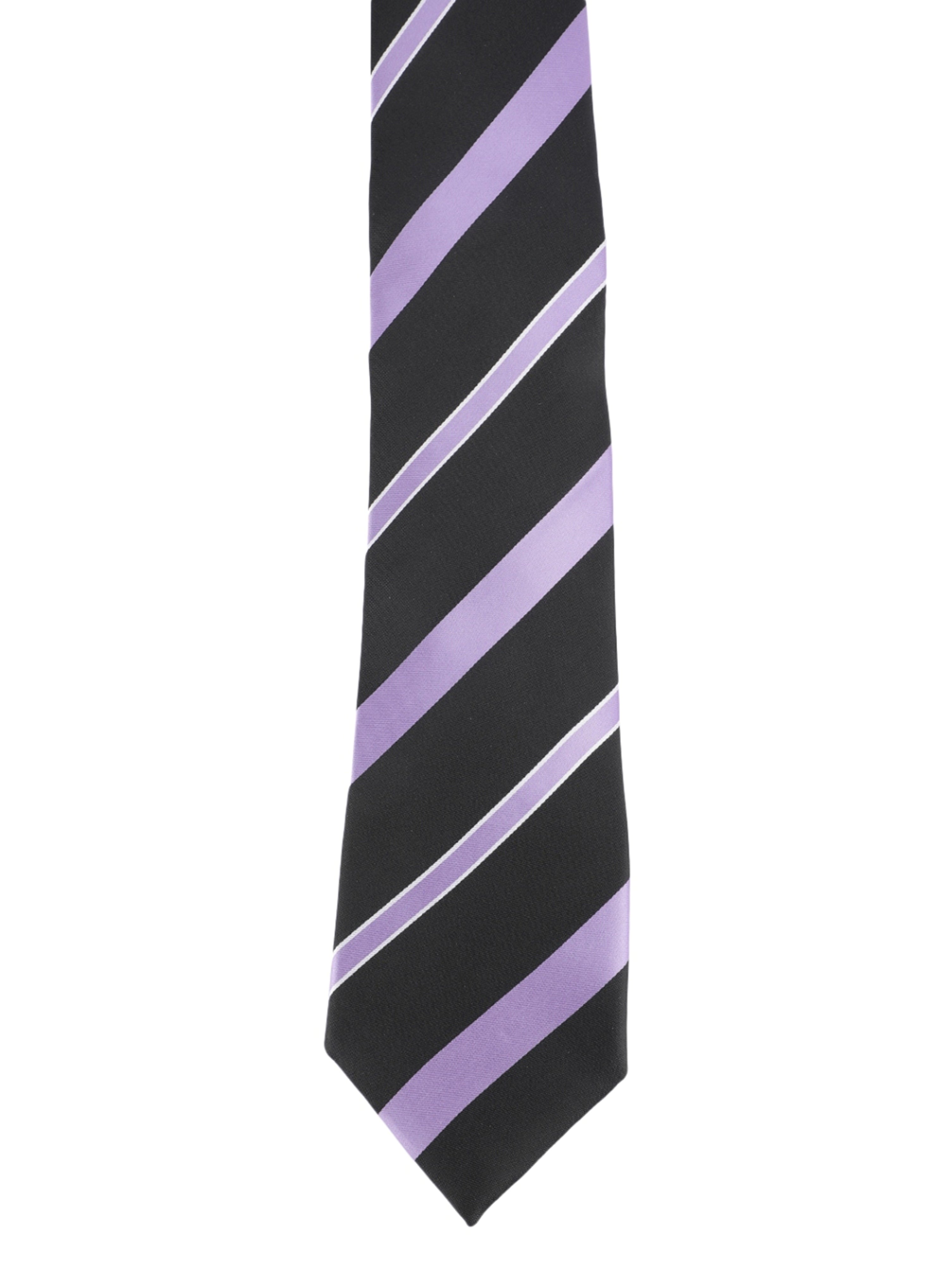 Alvaro Castagnino Microfiber Black::Violet Colored Stripes Necktie for Men