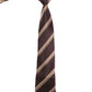 Alvaro Castagnino Microfiber Brown::Peach Colored Stripes Necktie for Men