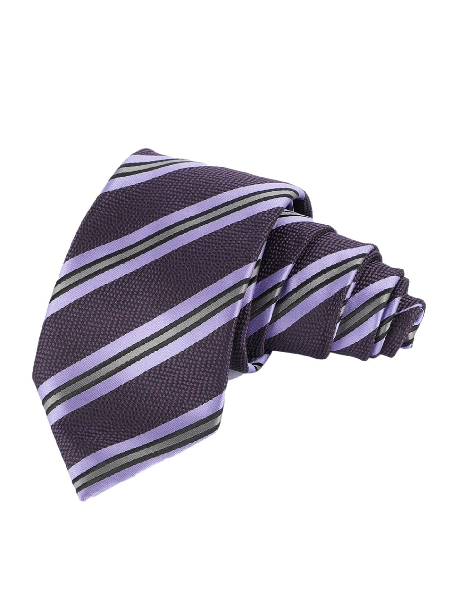 Alvaro Castagnino Microfiber Purple::Multi Colored Stripes Necktie for Men
