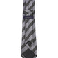 Alvaro Castagnino Microfiber Grey::Black Colored Stripes Necktie for Men