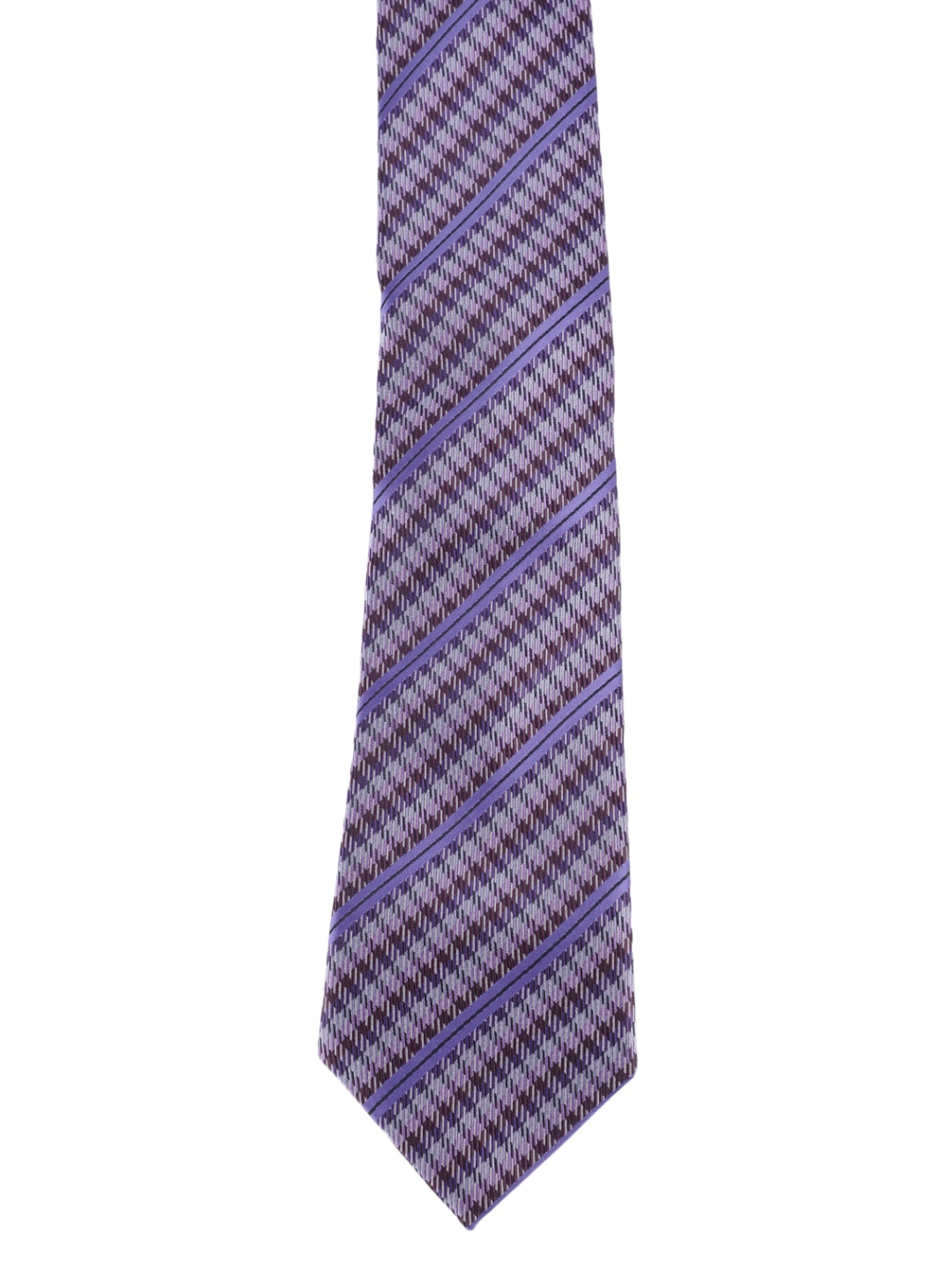 Alvaro Castagnino Microfiber Purple::Multi Colored Stripes Necktie for Men