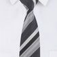 Alvaro Castagnino Microfiber Grey::Black Colored Stripes Necktie for Men