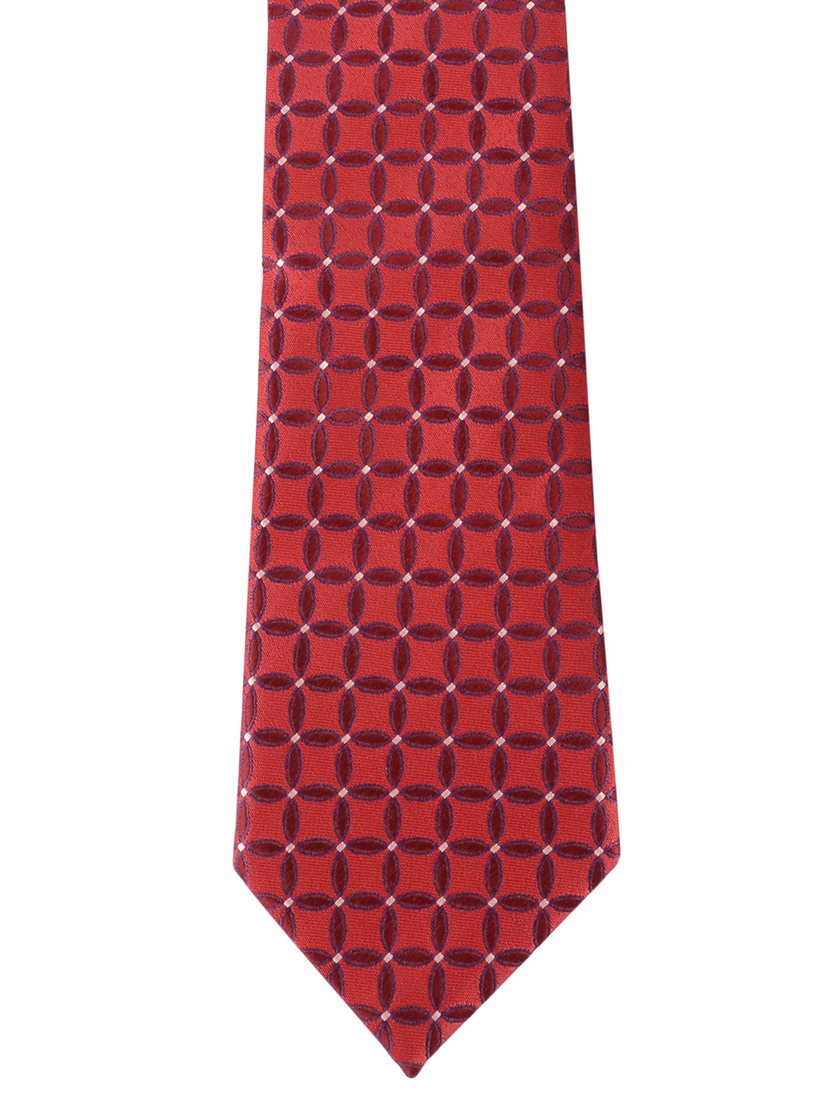 Red Geometric Circle Necktie