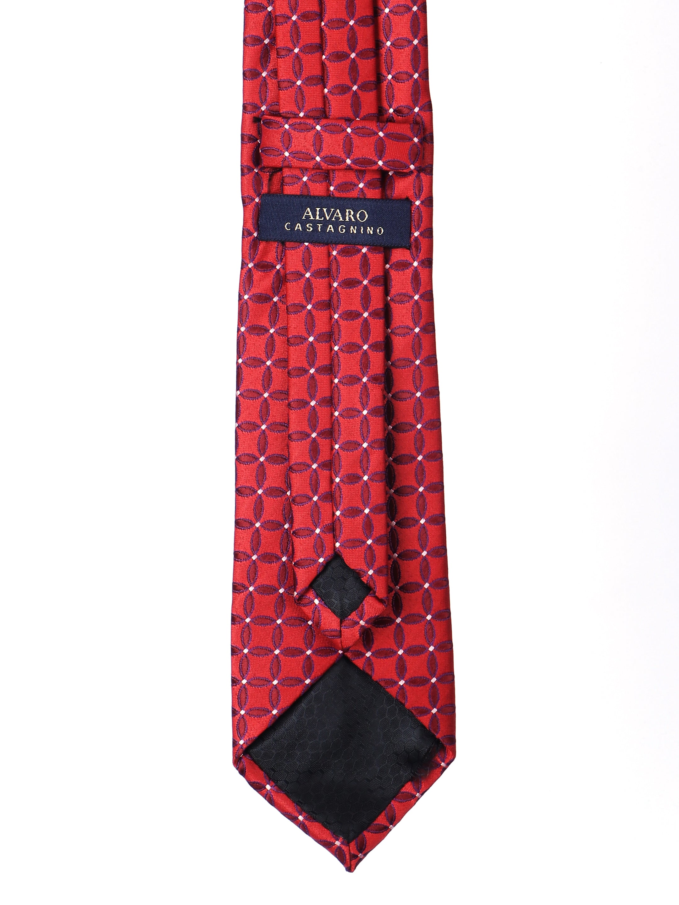 Alvaro Castagnino Microfiber Red Colored Necktie for Men