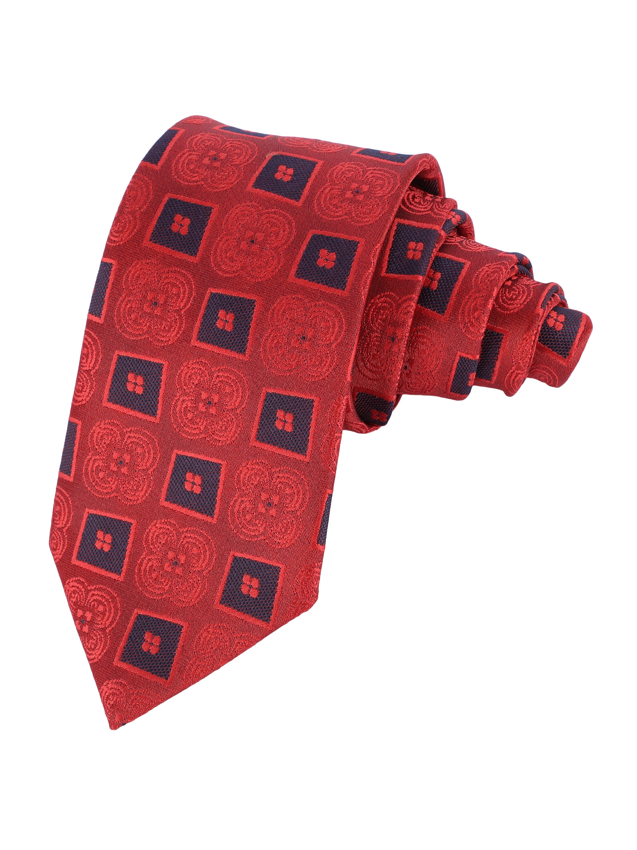 Red Geometric Pattern Necktie