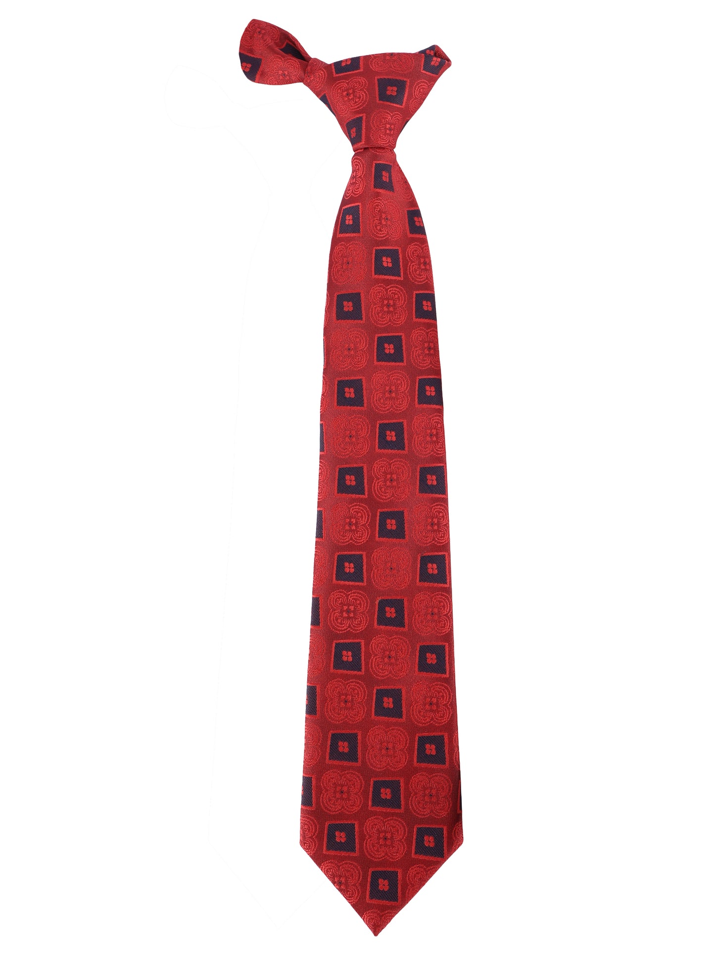 Alvaro Castagnino Microfiber Red and Black Colored Necktie for Men