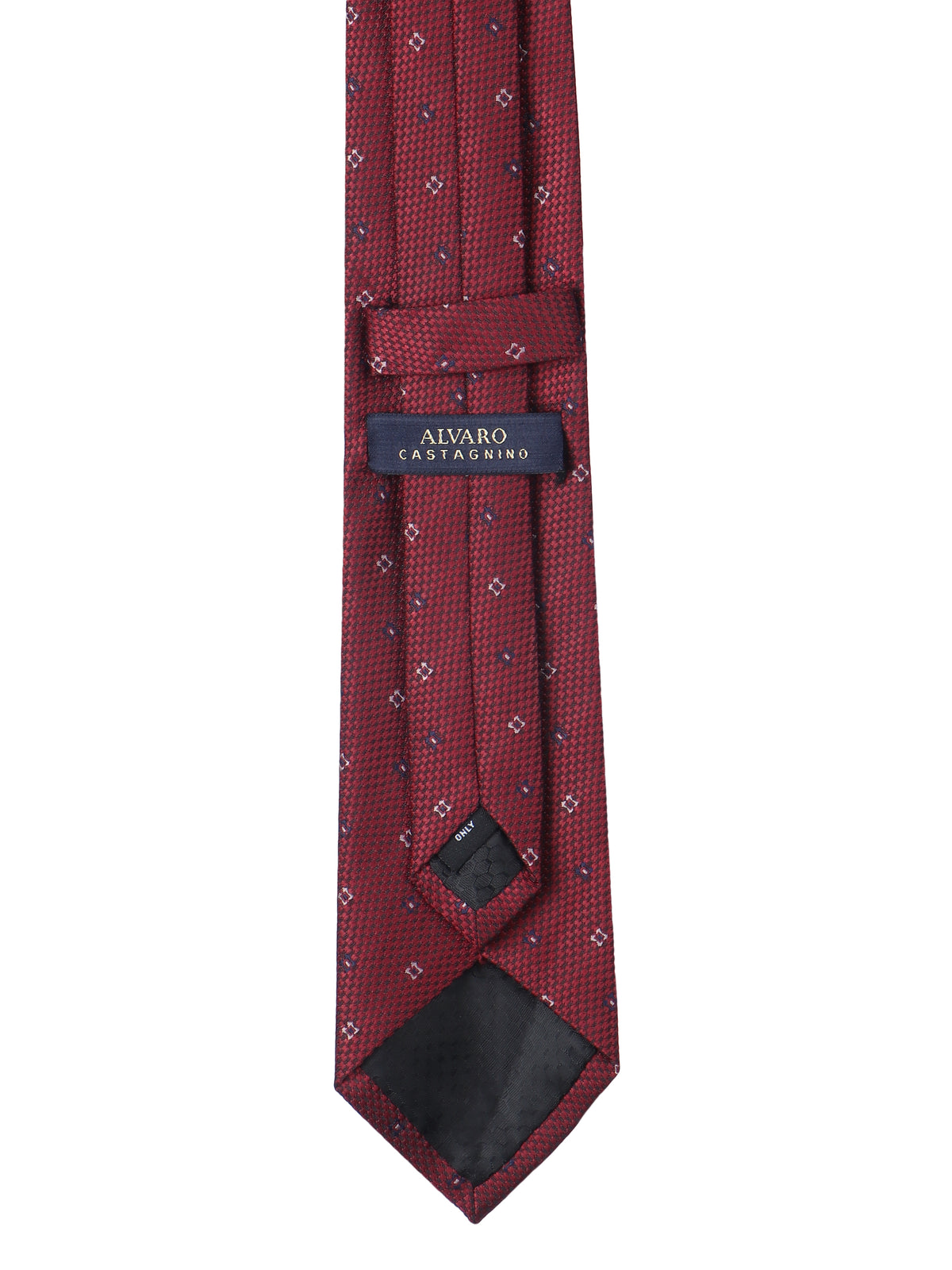Maroon Geometric Micro Motif Necktie