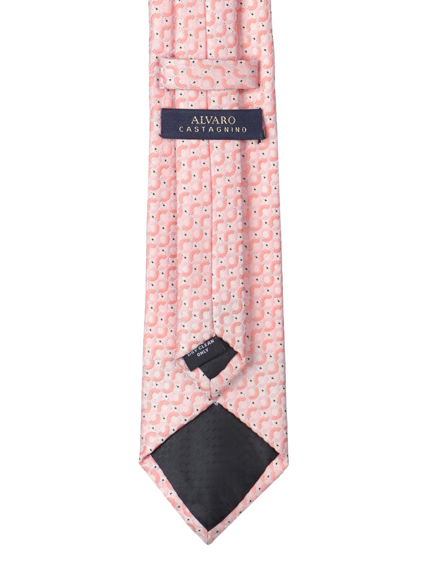 Alvaro Castagnino Microfiber Pink and peach Colored Necktie for Men
