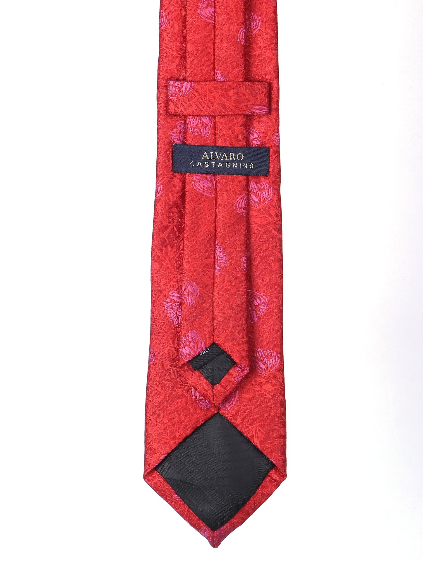 Alvaro Castagnino Microfiber Red and Pink Colored Necktie for Men