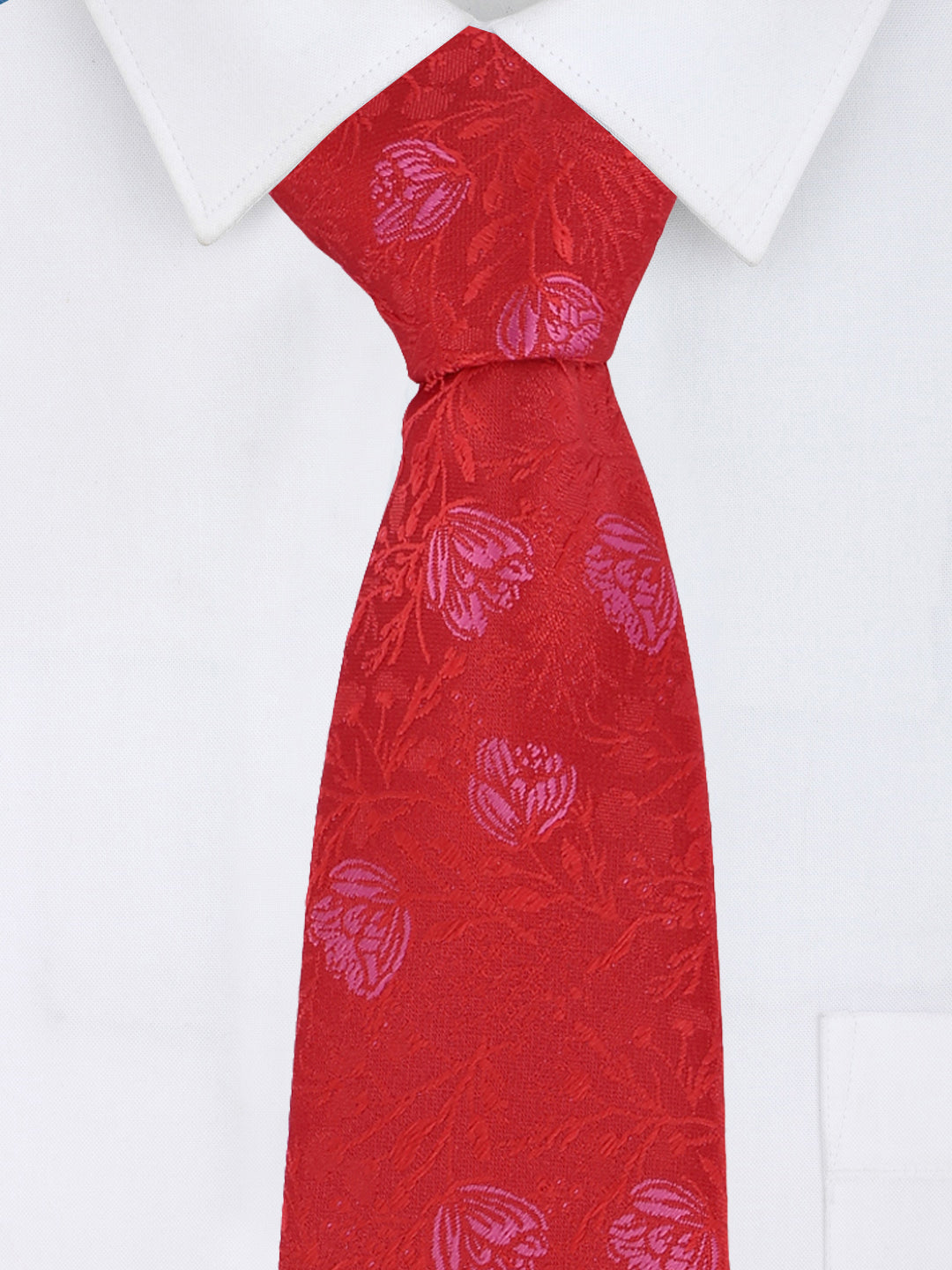 Alvaro Castagnino Microfiber Red and Pink Colored Necktie for Men