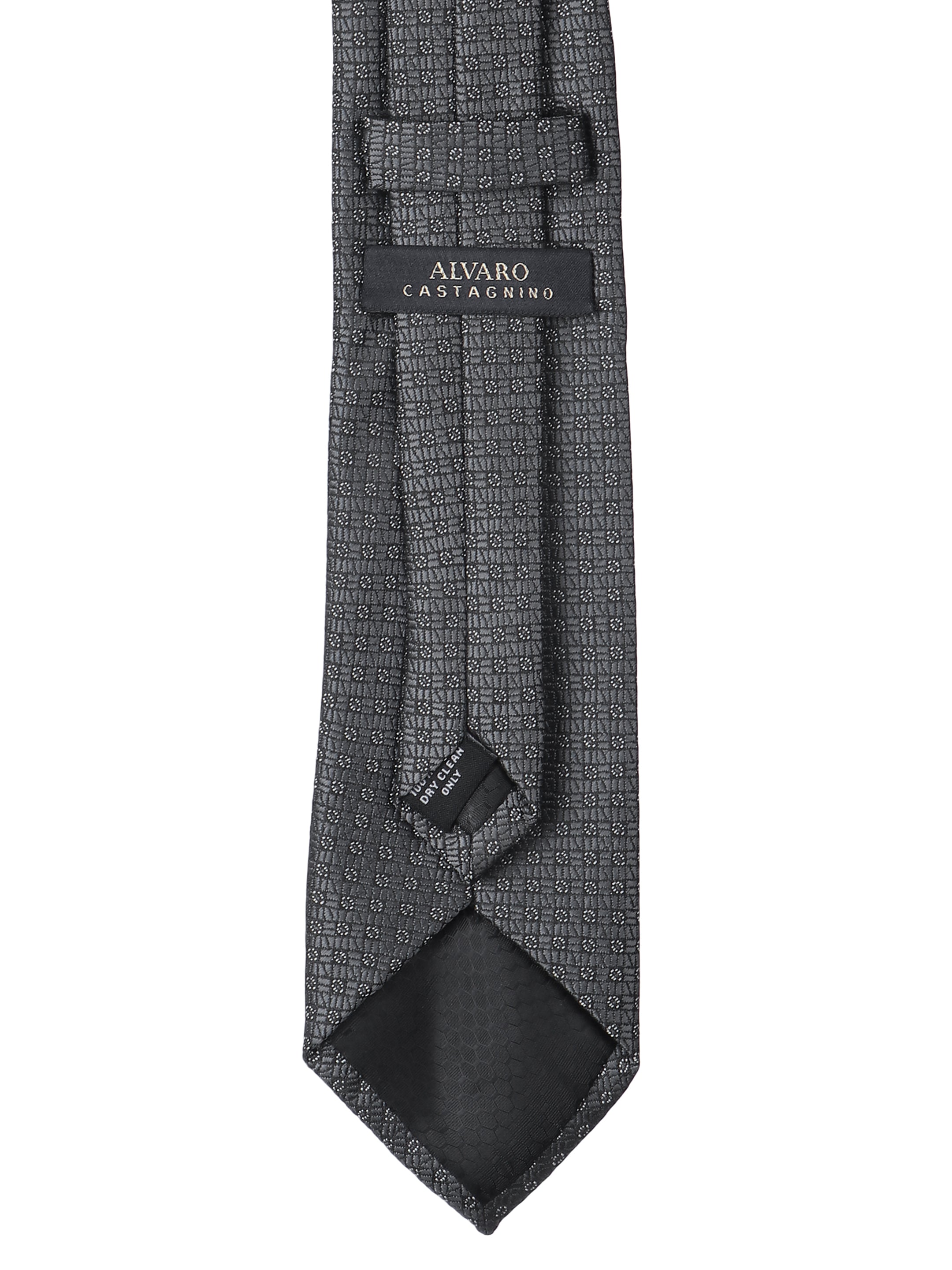 Grey Micro Dot Grid Necktie