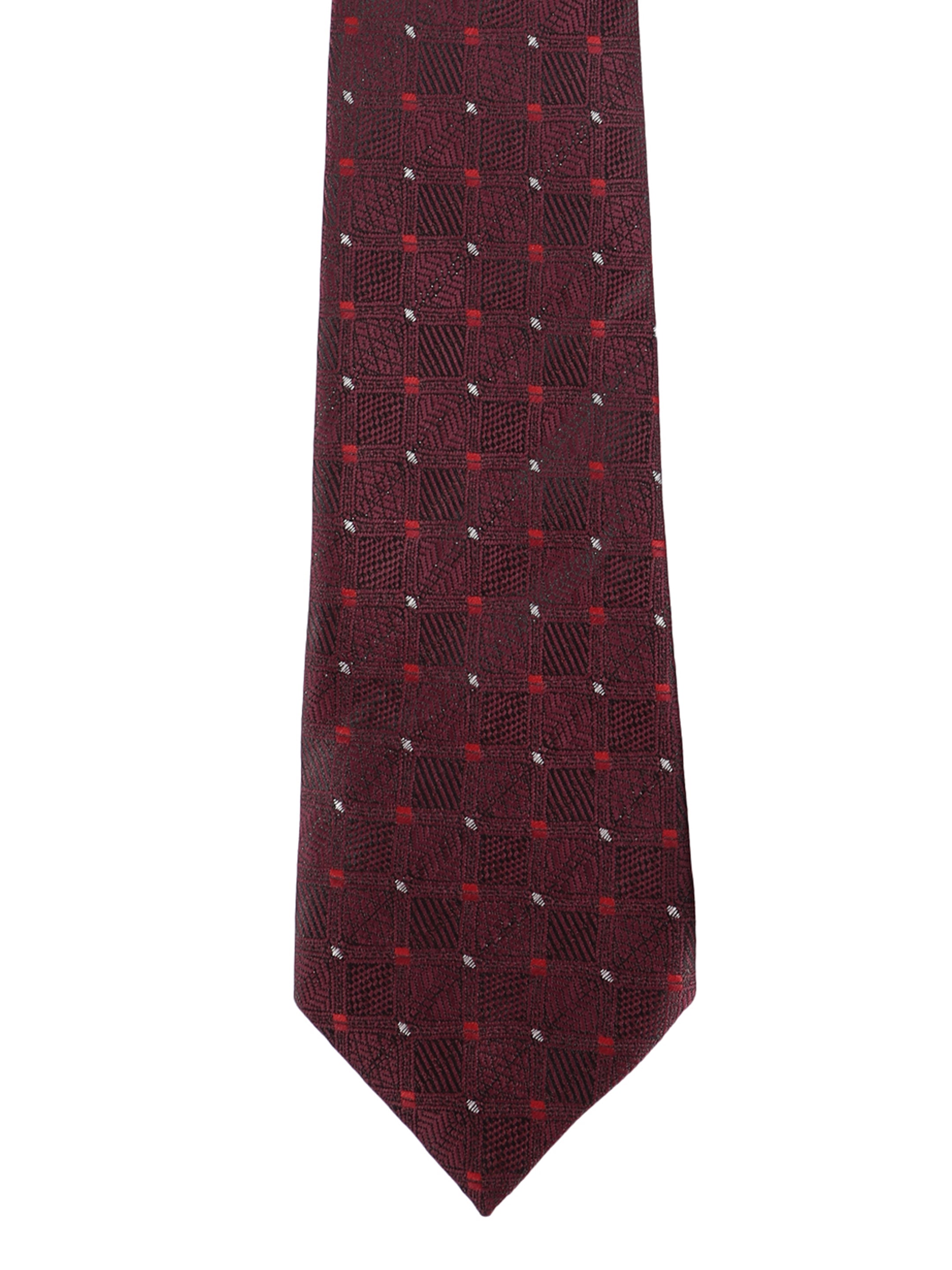 Maroon Woven Grid Necktie