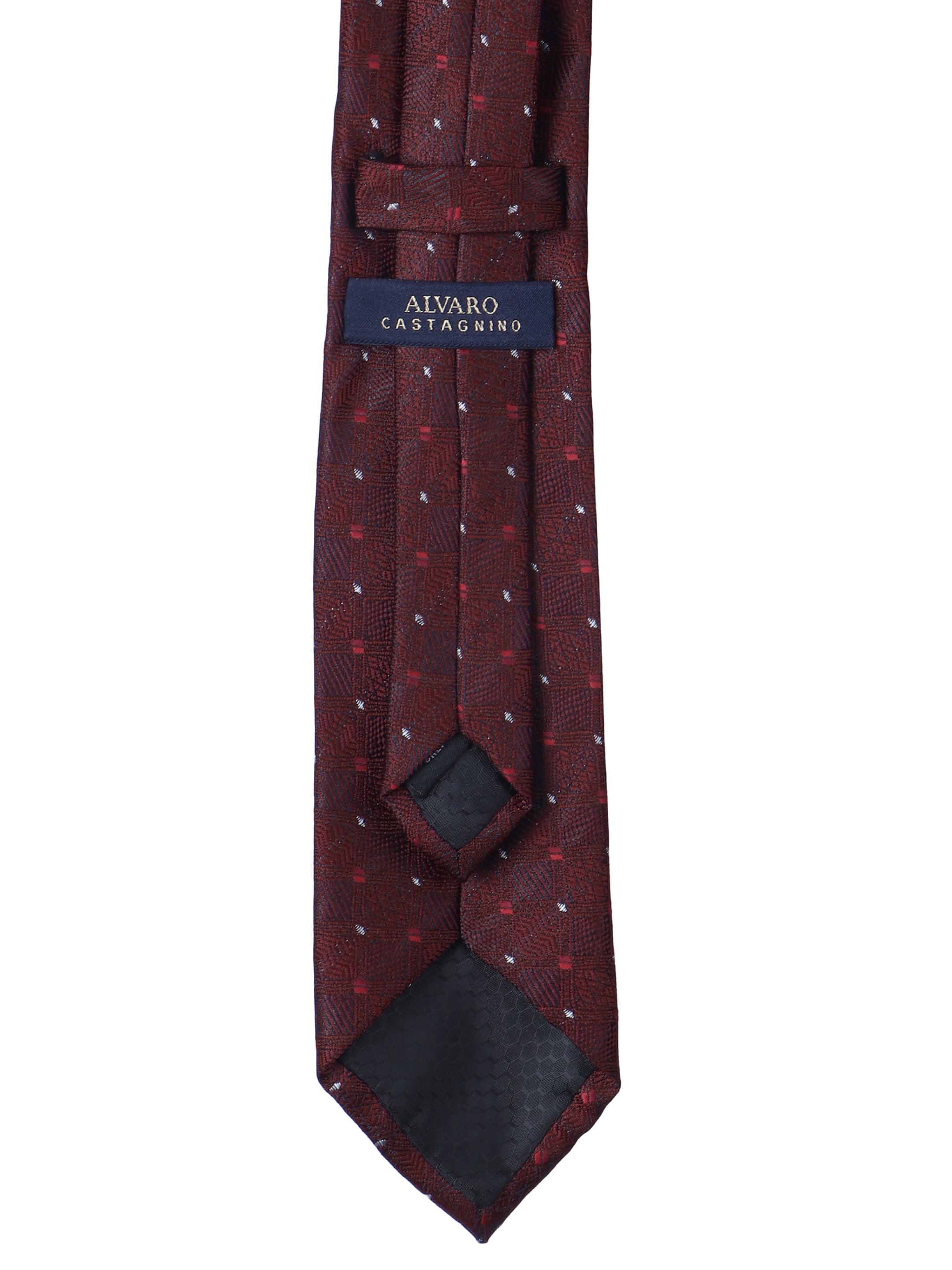 Maroon Woven Grid Necktie