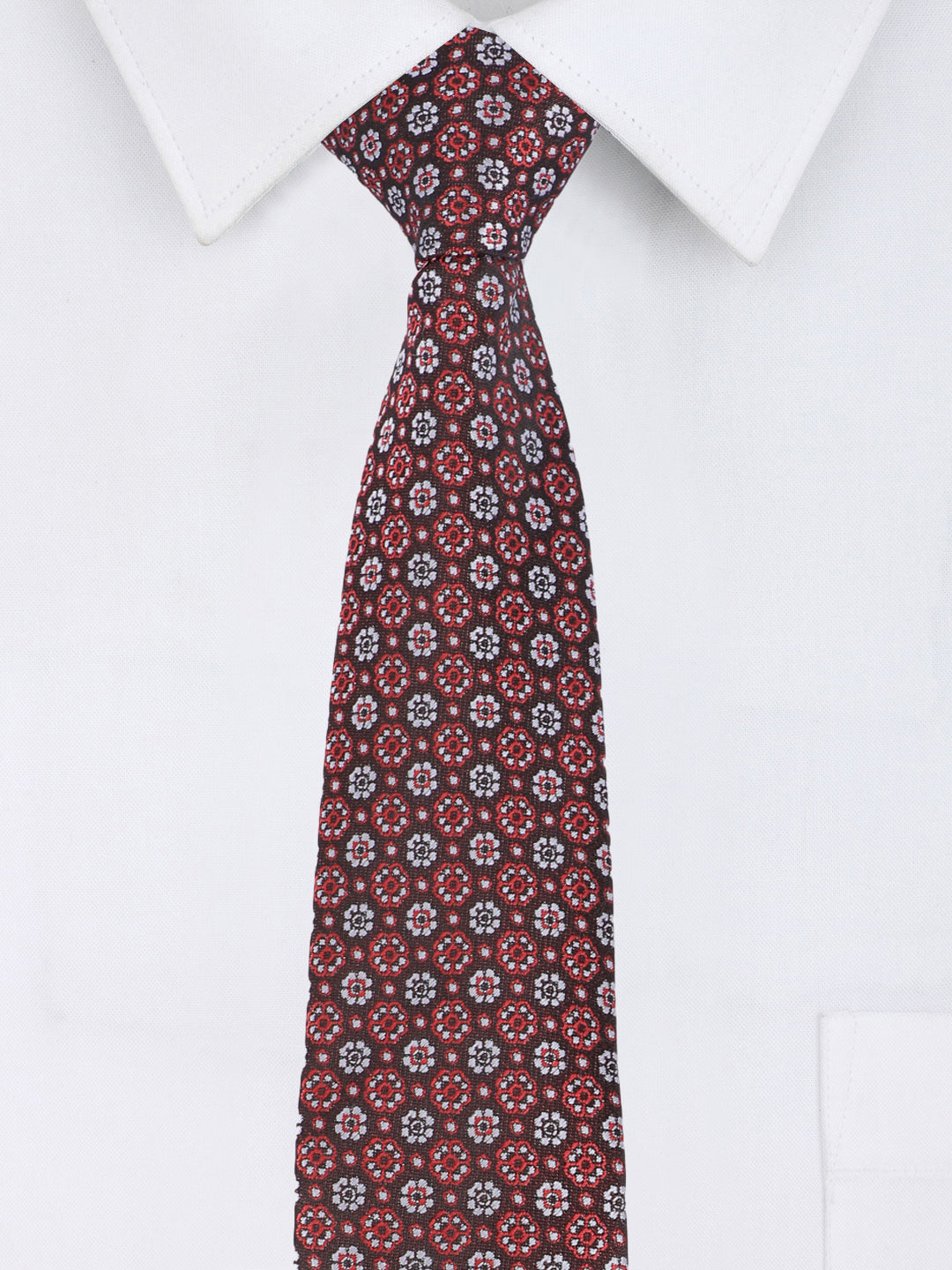 Maroon Floral Necktie
