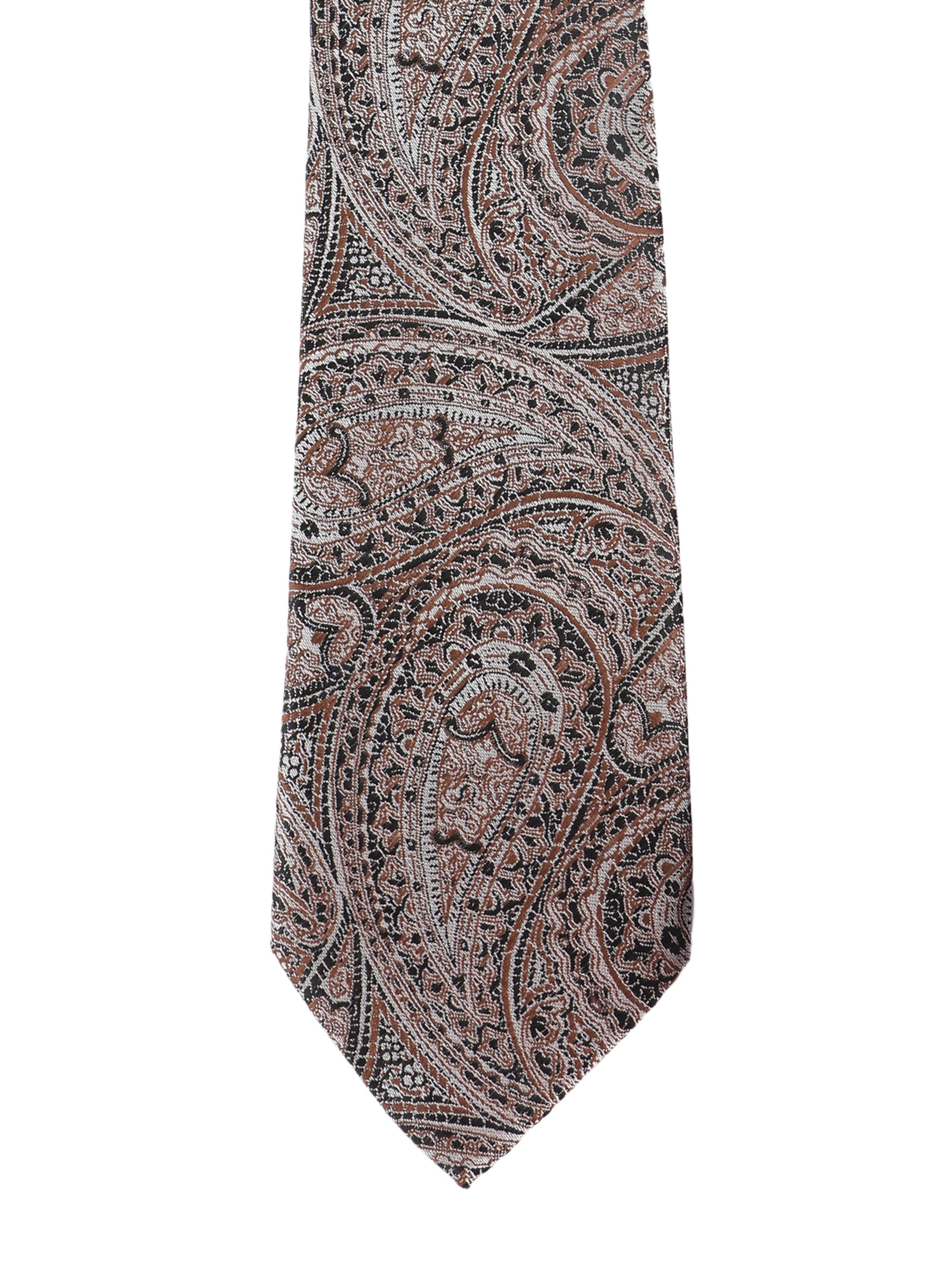 Brown & Grey Paisley Necktie