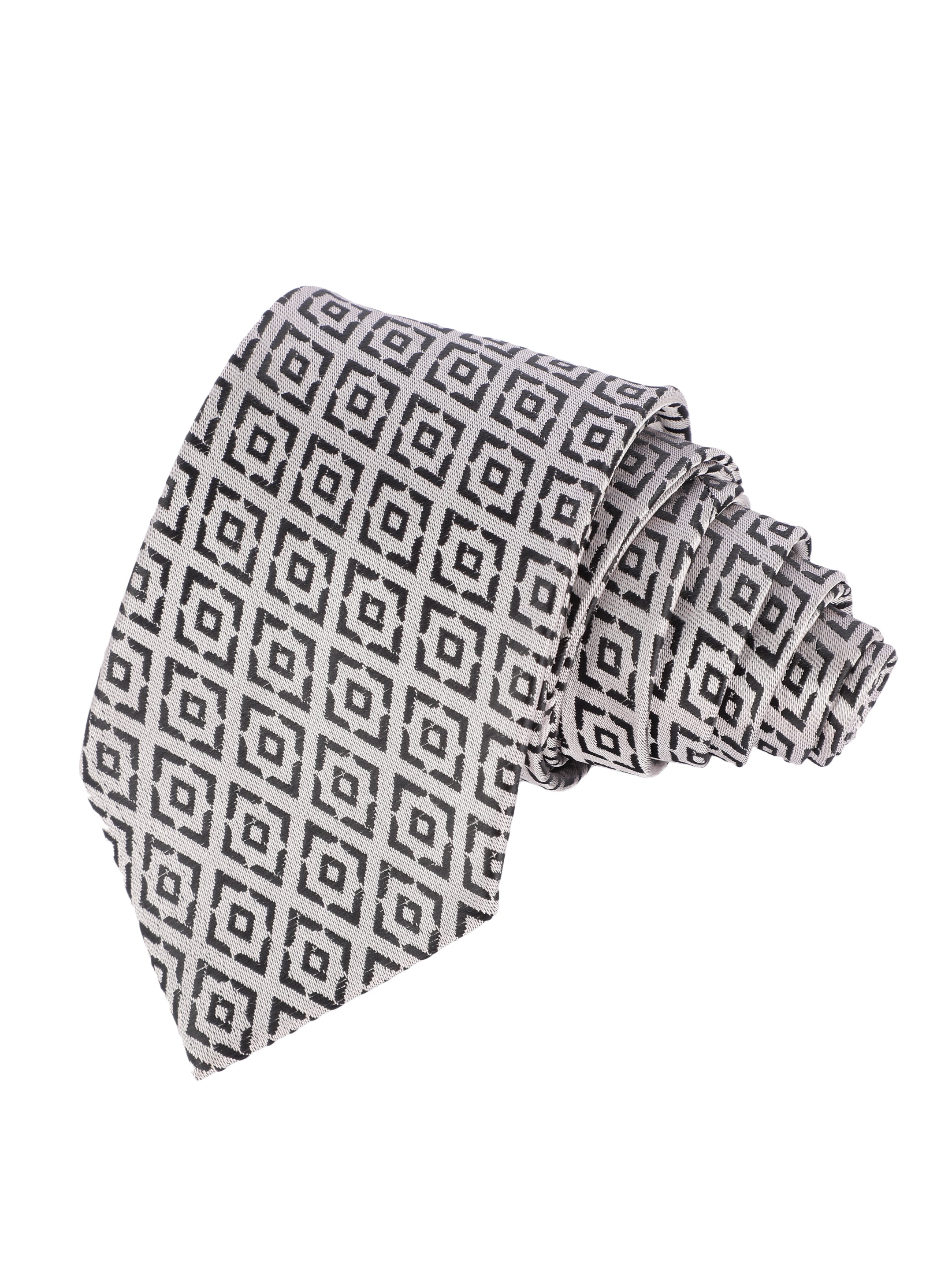 Alvaro Castagnino Microfiber BLACK AND WHITE  Colored Necktie for Men