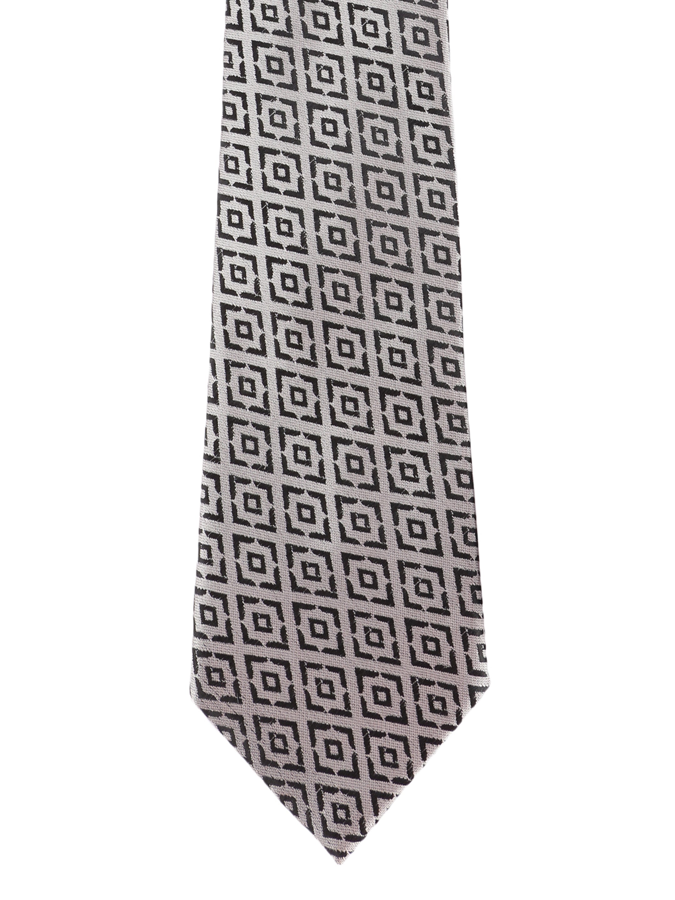 Grey Geometric Necktie