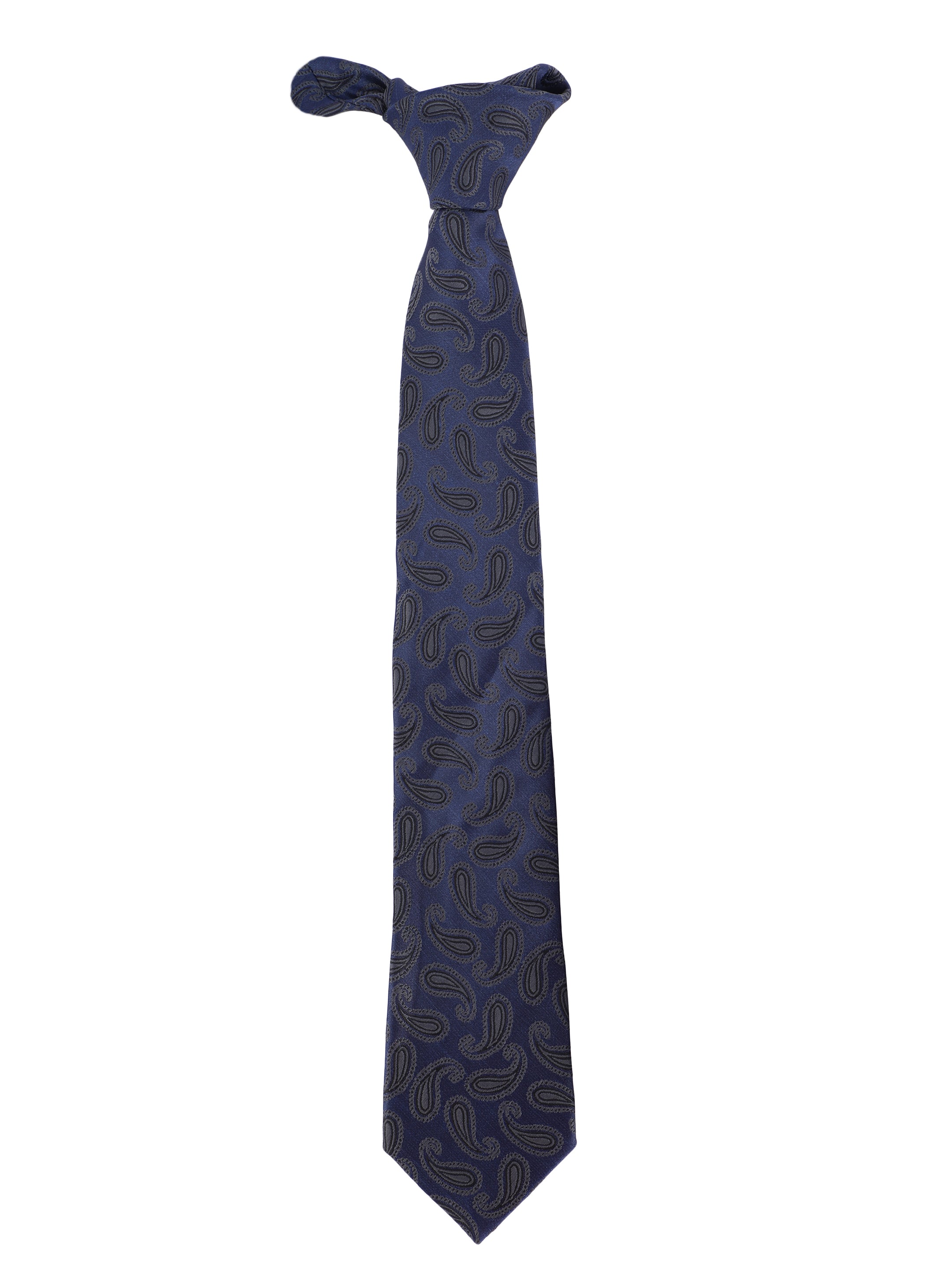 Navy Blue & Black Paisley Necktie