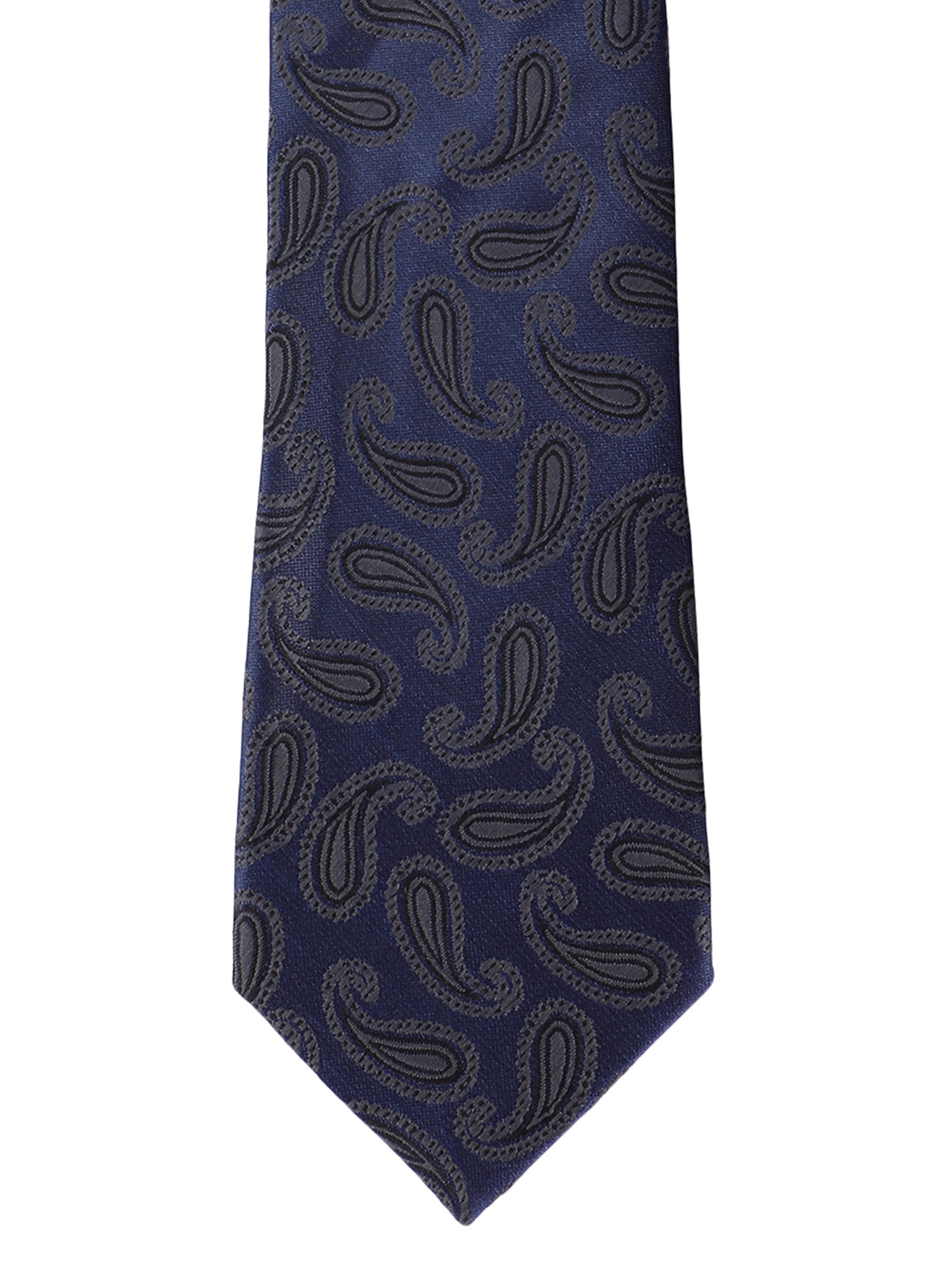 Navy Blue & Black Paisley Necktie