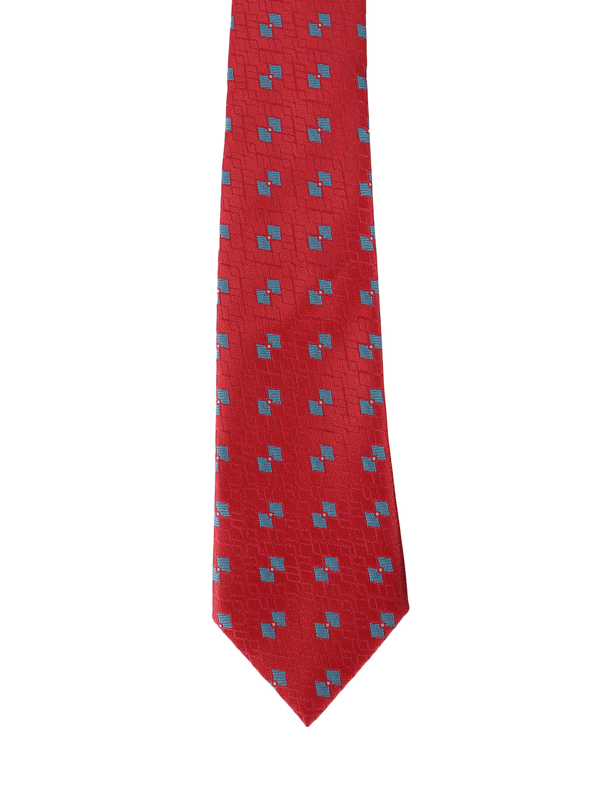Red & Blue Geometric Necktie