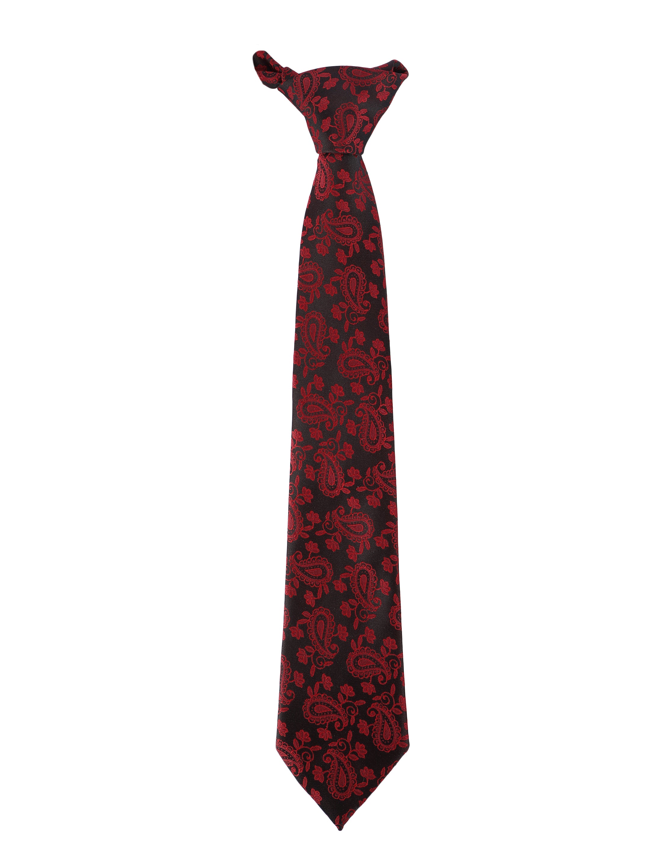 Black & Maroon Crimson Paisley Tie